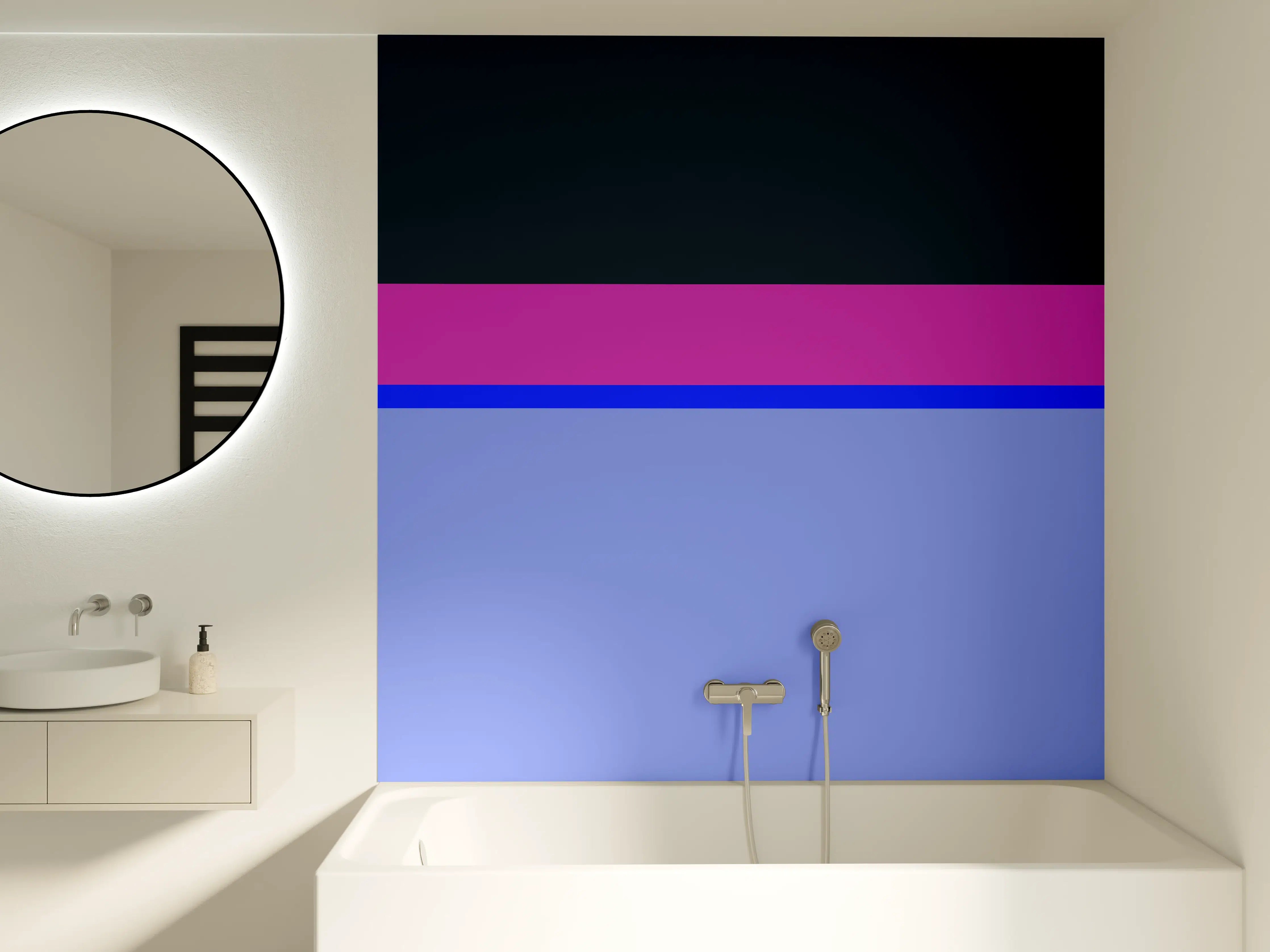 Badewannen-Rückwand - The Neons - Horizontal - Luna