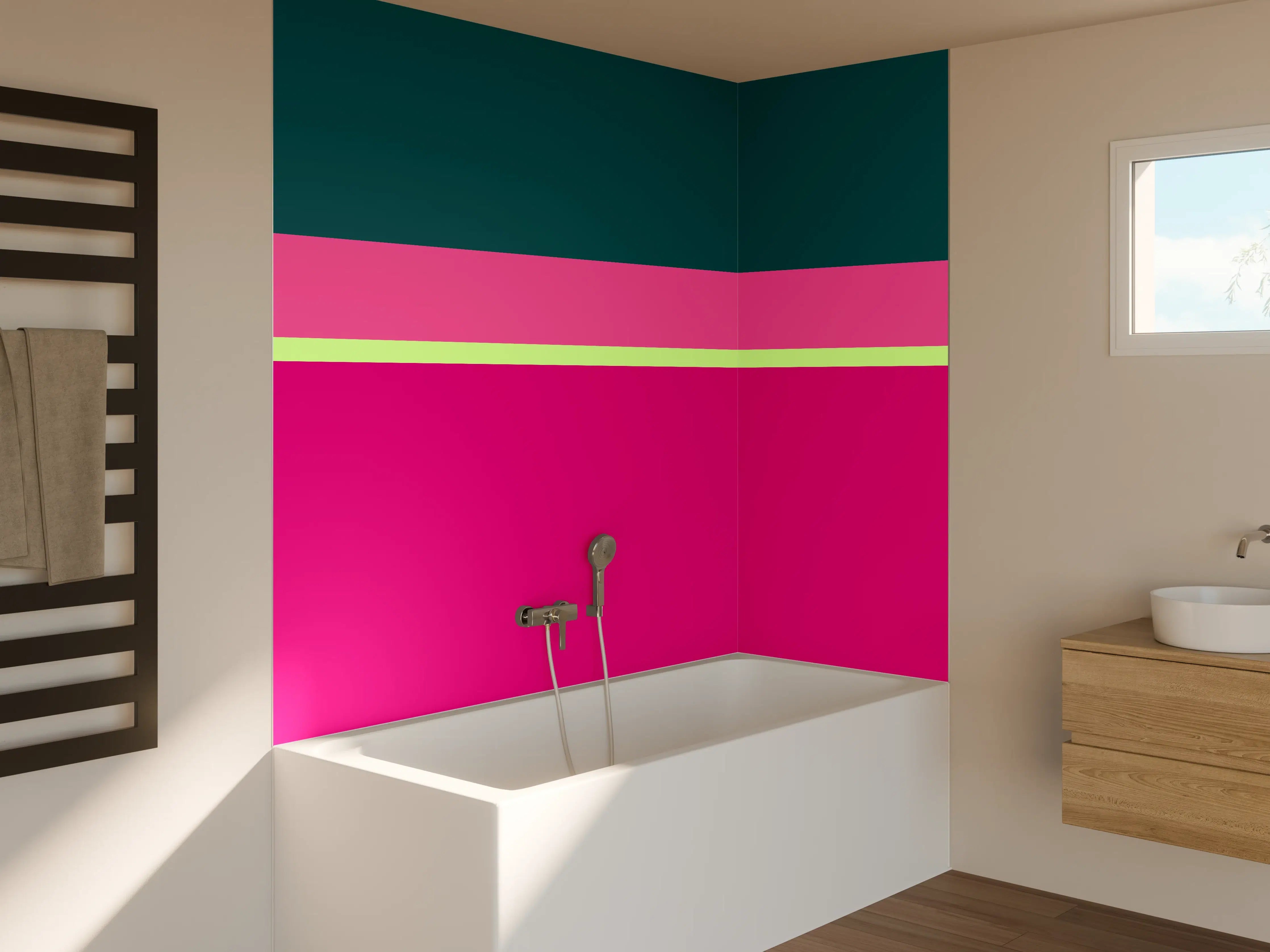 Badewannen-Rückwand - The Neons - Horizontal - Lyra