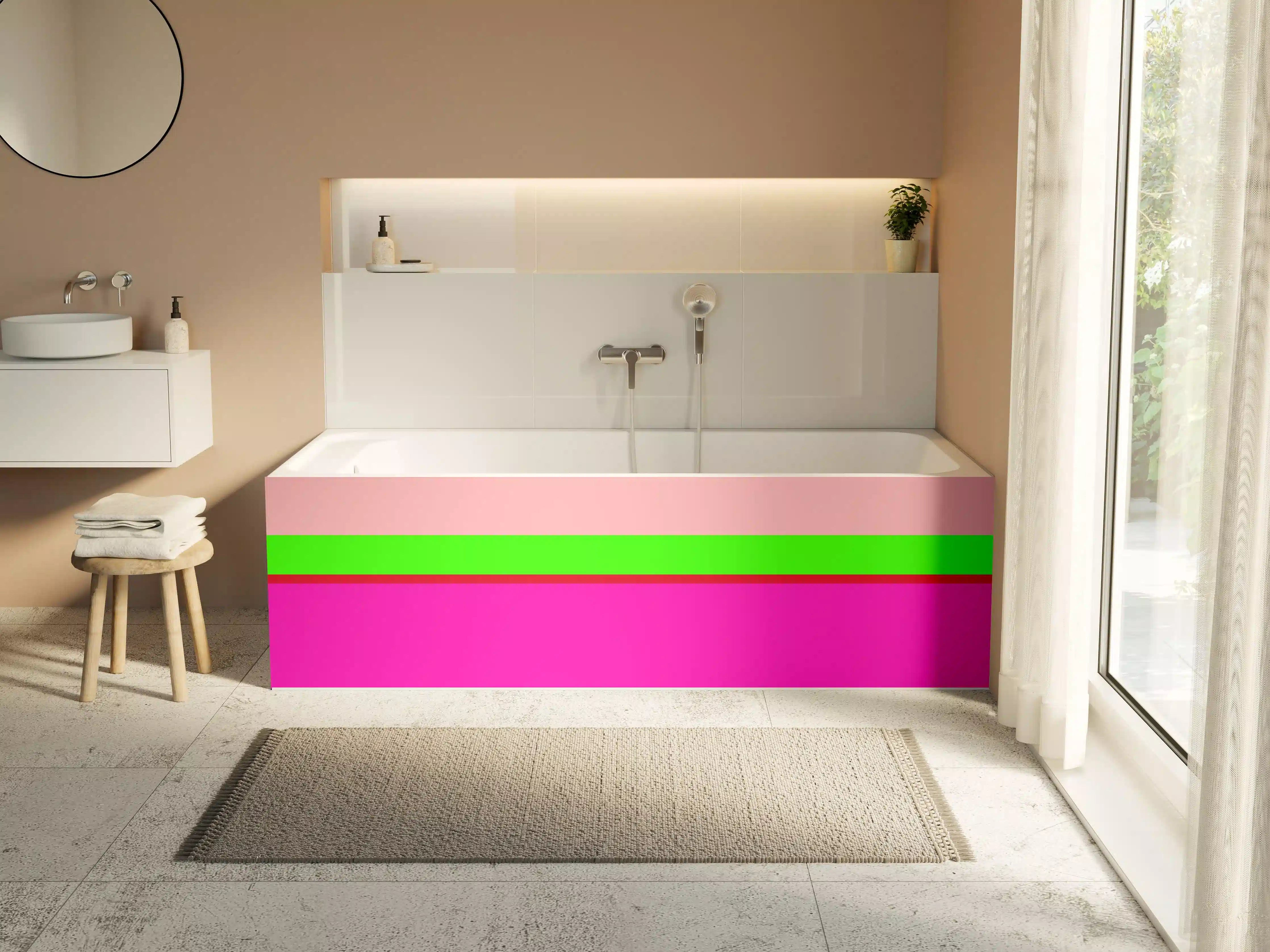 Badewannen-Rückwand - The Neons - Horizontal - Nox