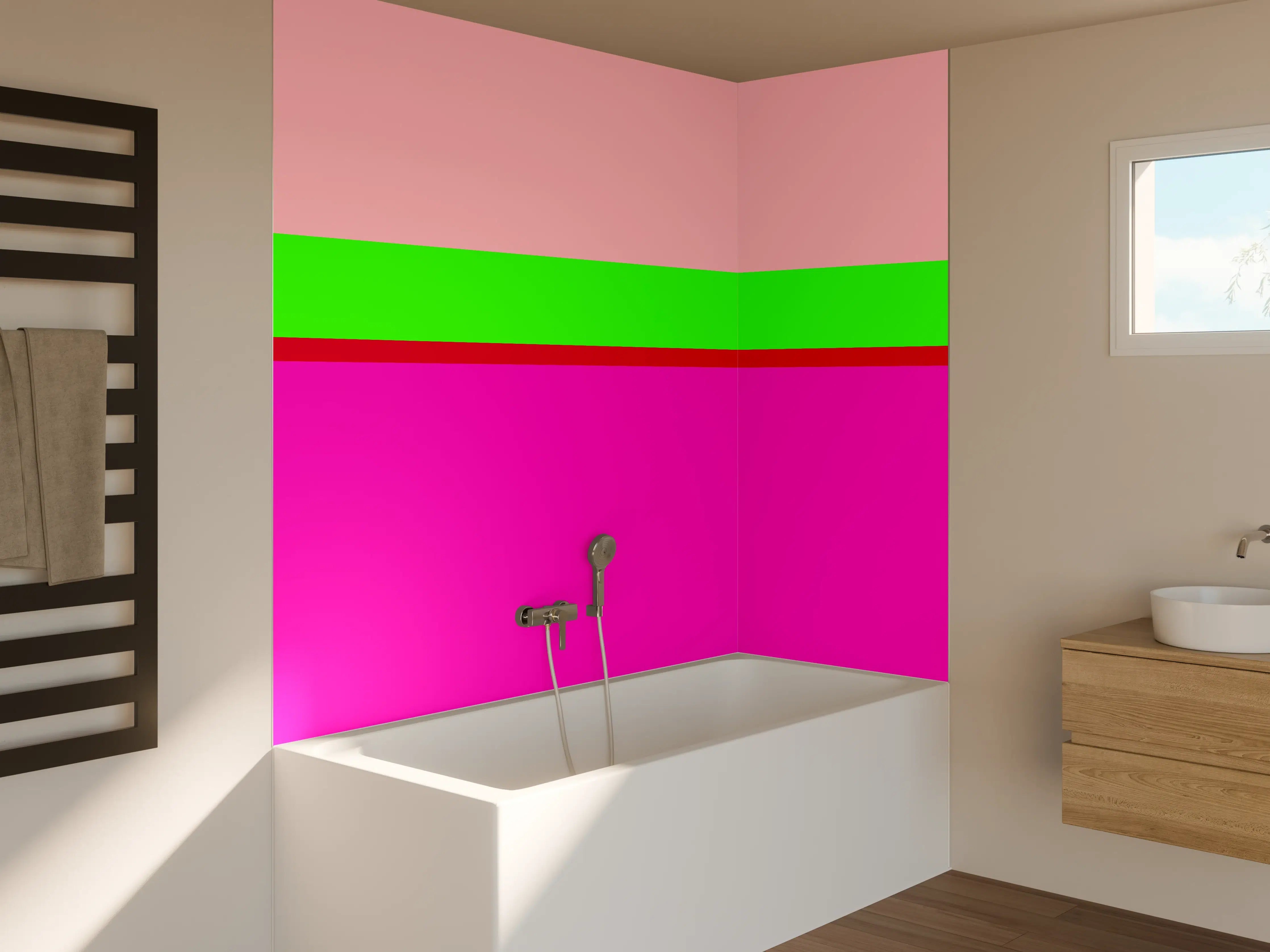 Badewannen-Rückwand - The Neons - Horizontal - Nox