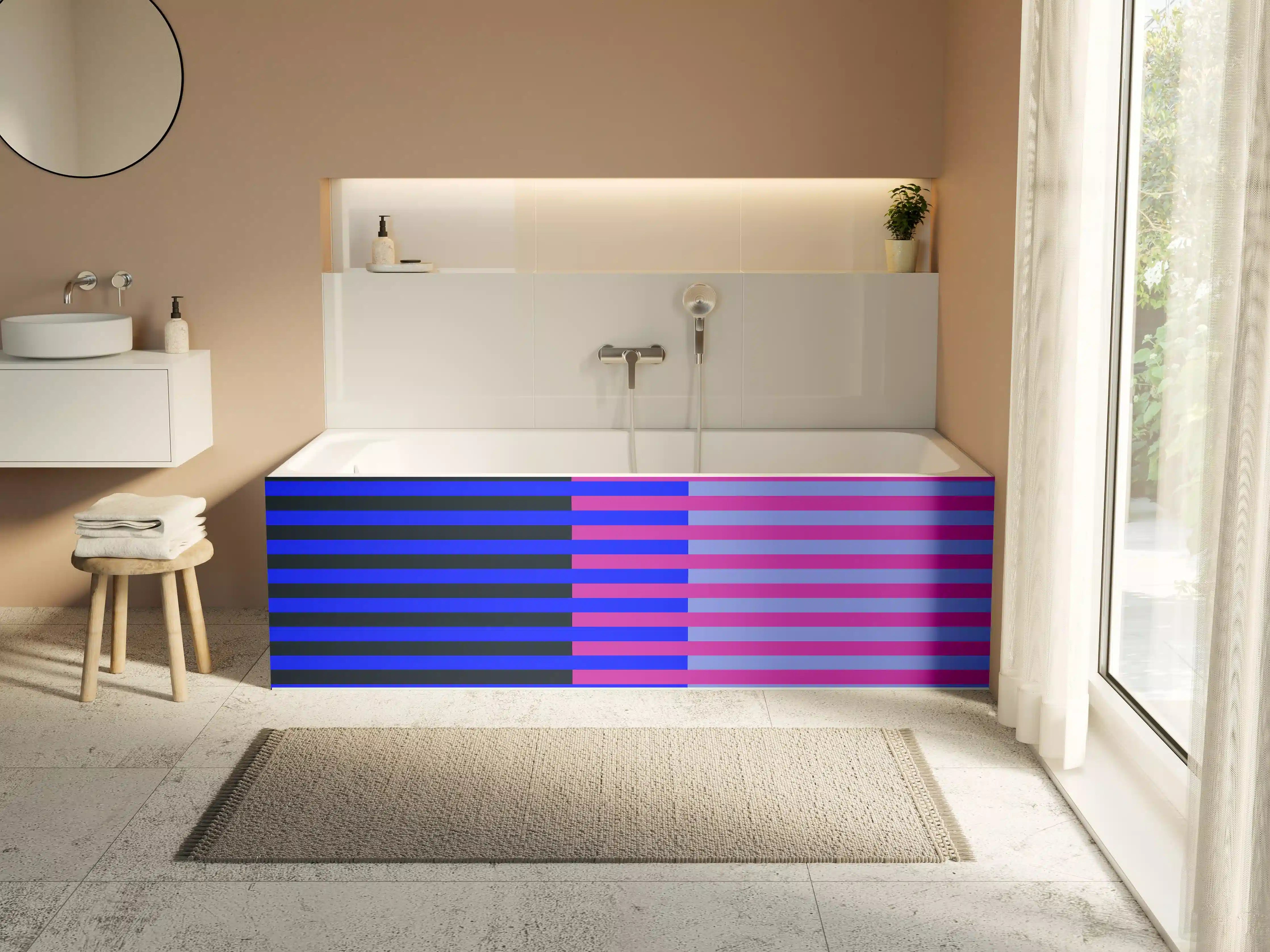 Badewannen-Rückwand - The Neons - Multy Stripes - Luna