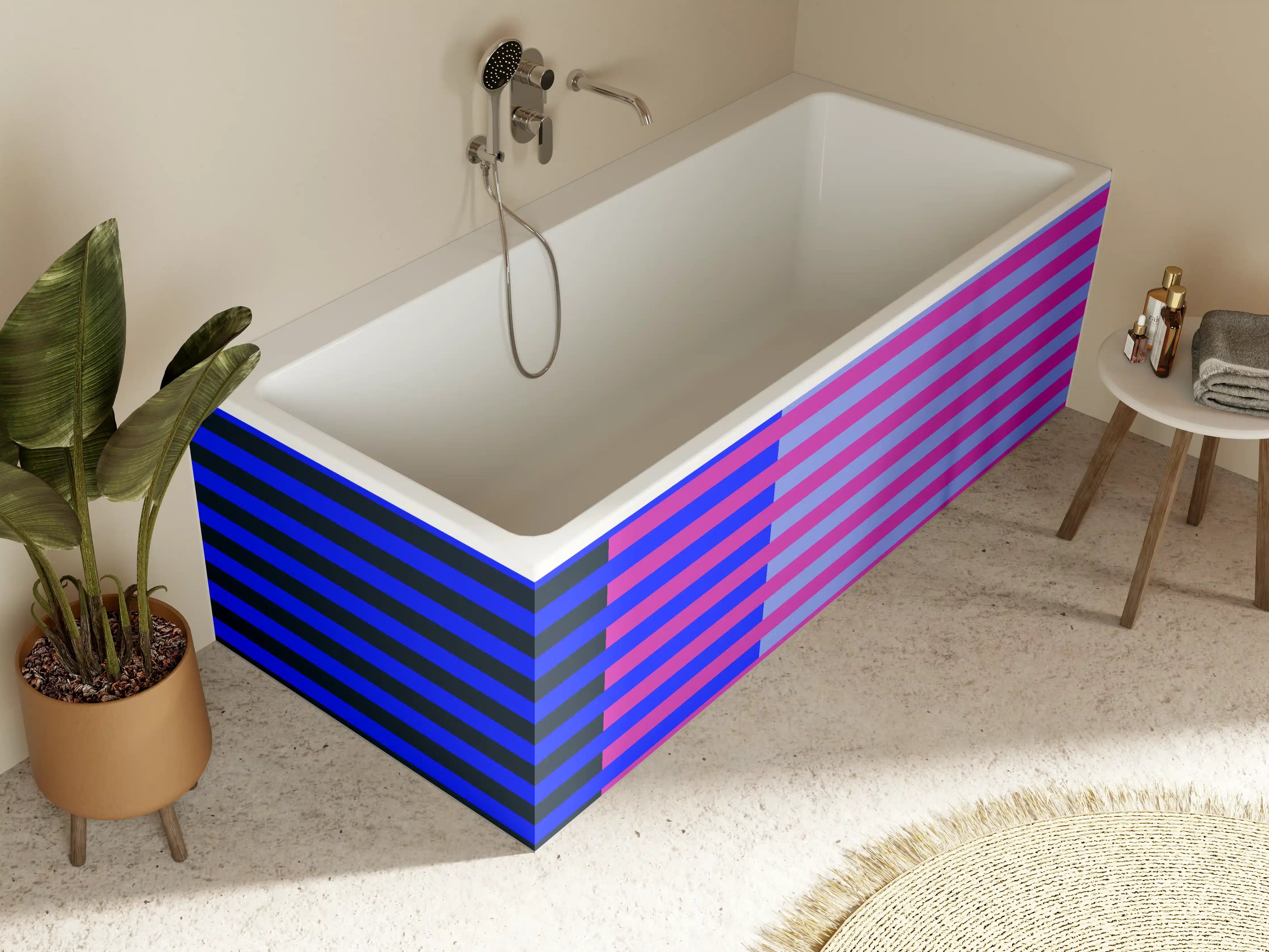 Badewannen-Rückwand - The Neons - Multy Stripes - Luna