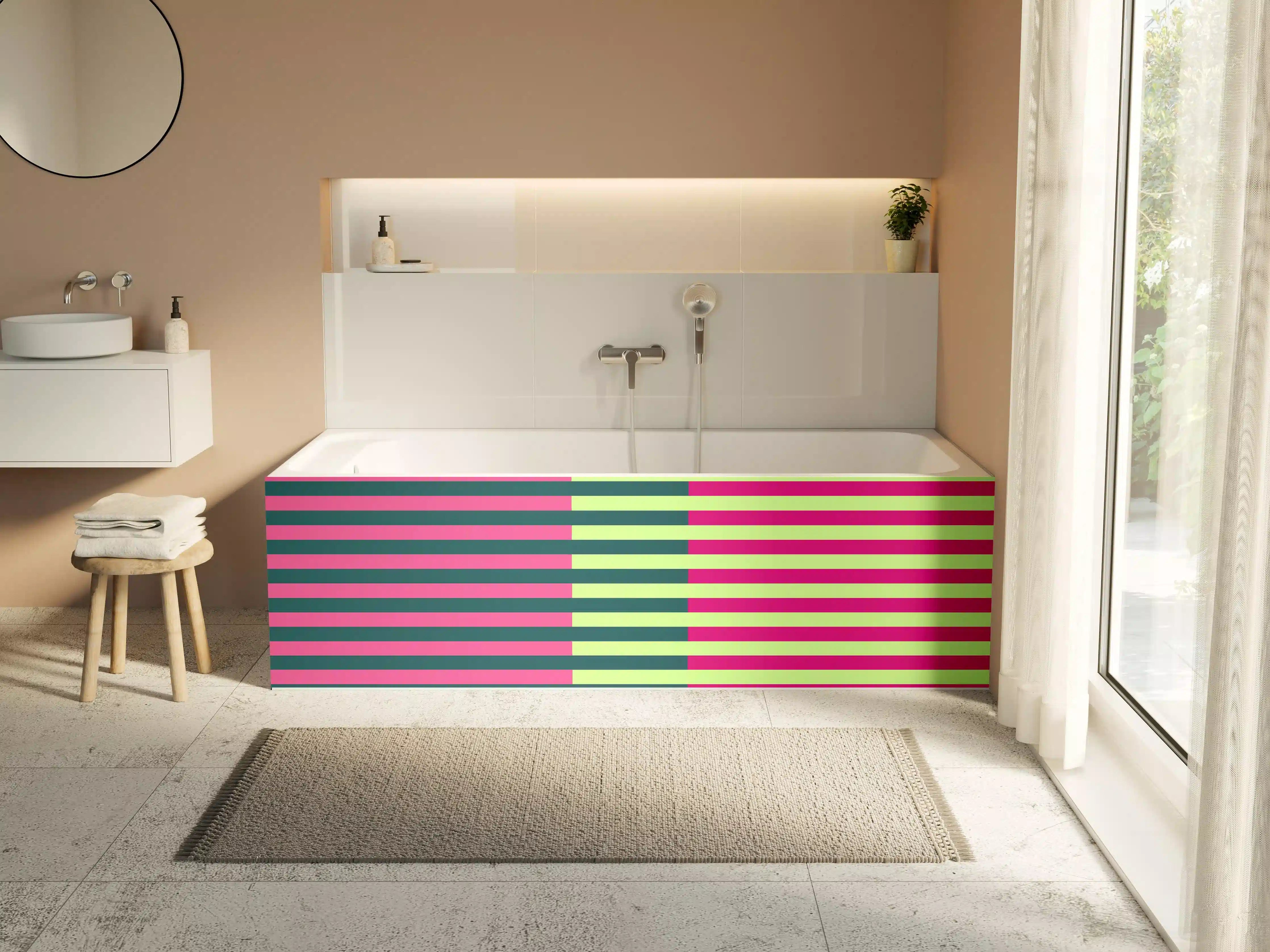 Badewannen-Rückwand - The Neons - Multy Stripes - Lyra