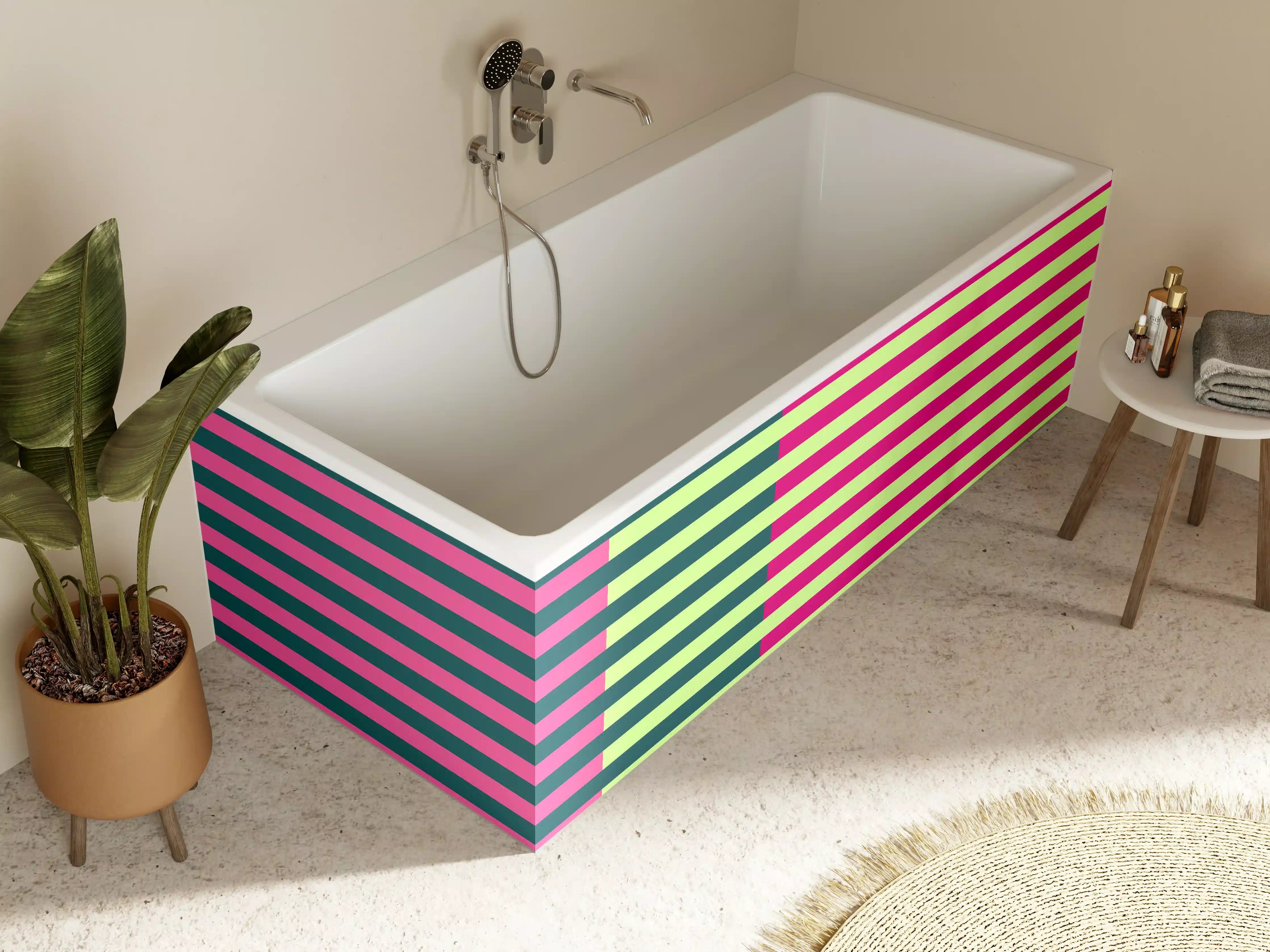 Badewannen-Rückwand - The Neons - Multy Stripes - Lyra