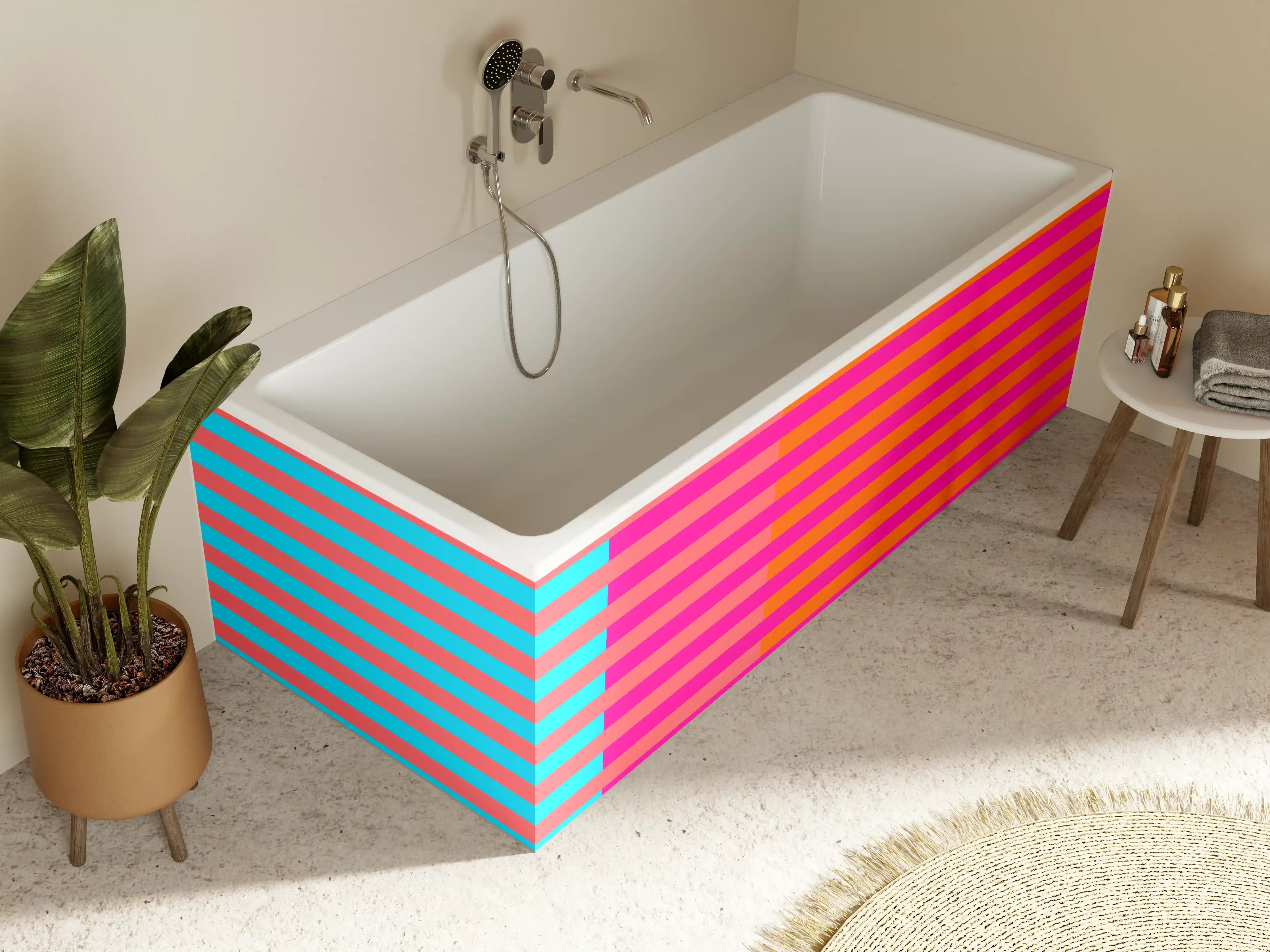Badewannen-Rückwand - The Neons - Multy Stripes - Nova