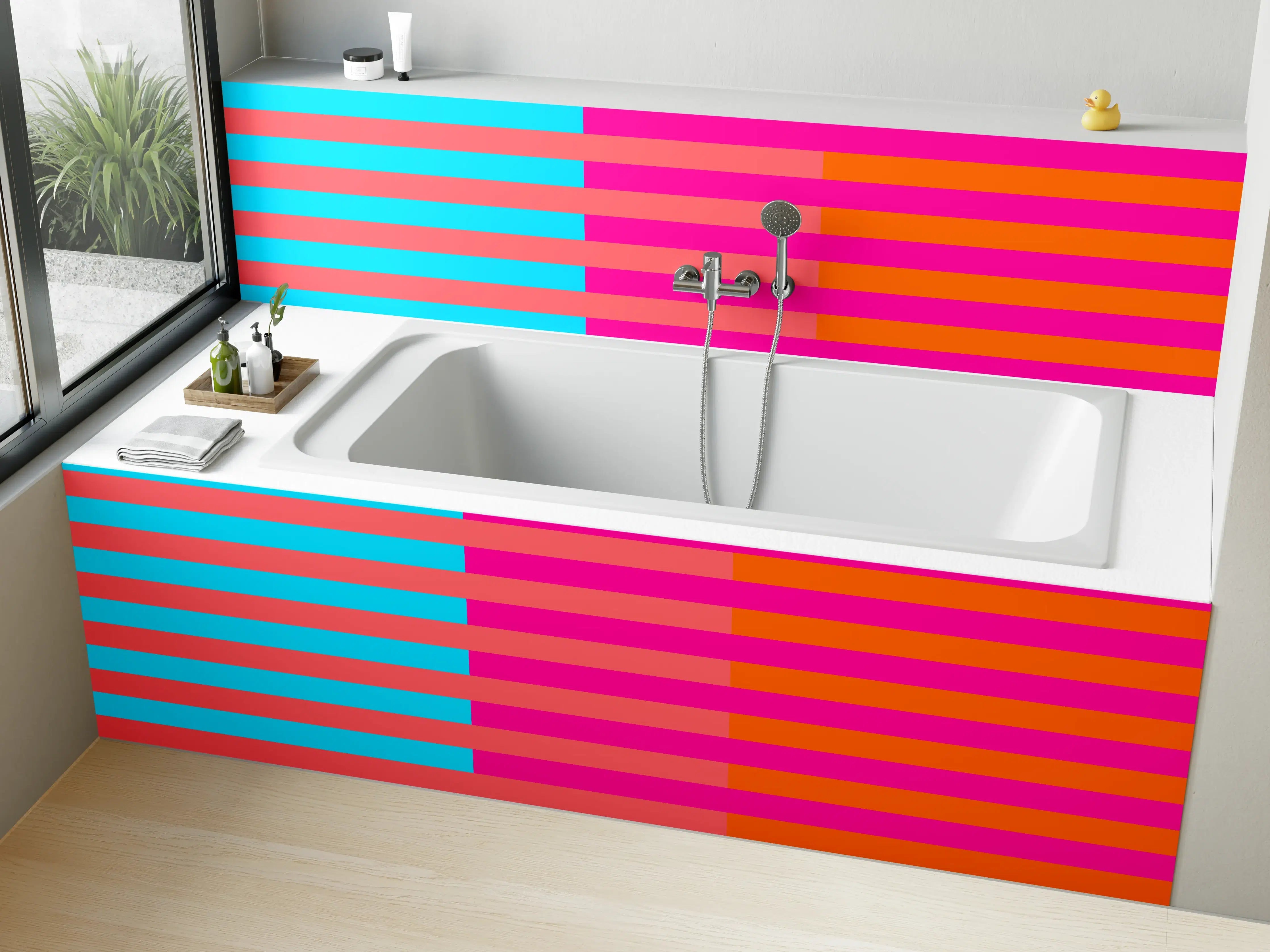 Badewannen-Rückwand - The Neons - Multy Stripes - Nova