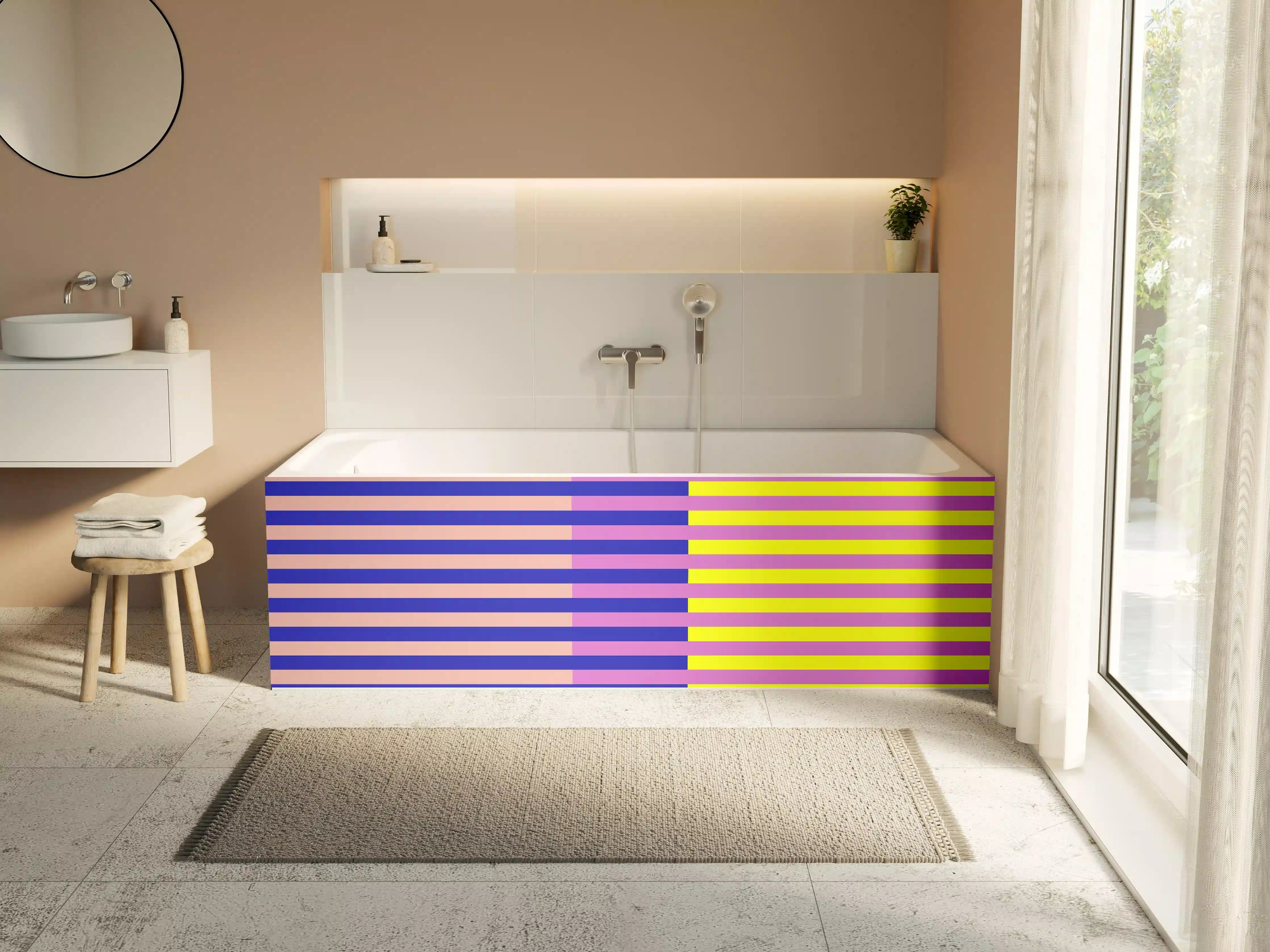 Badewannen-Rückwand - The Neons - Multy Stripes - Stellar