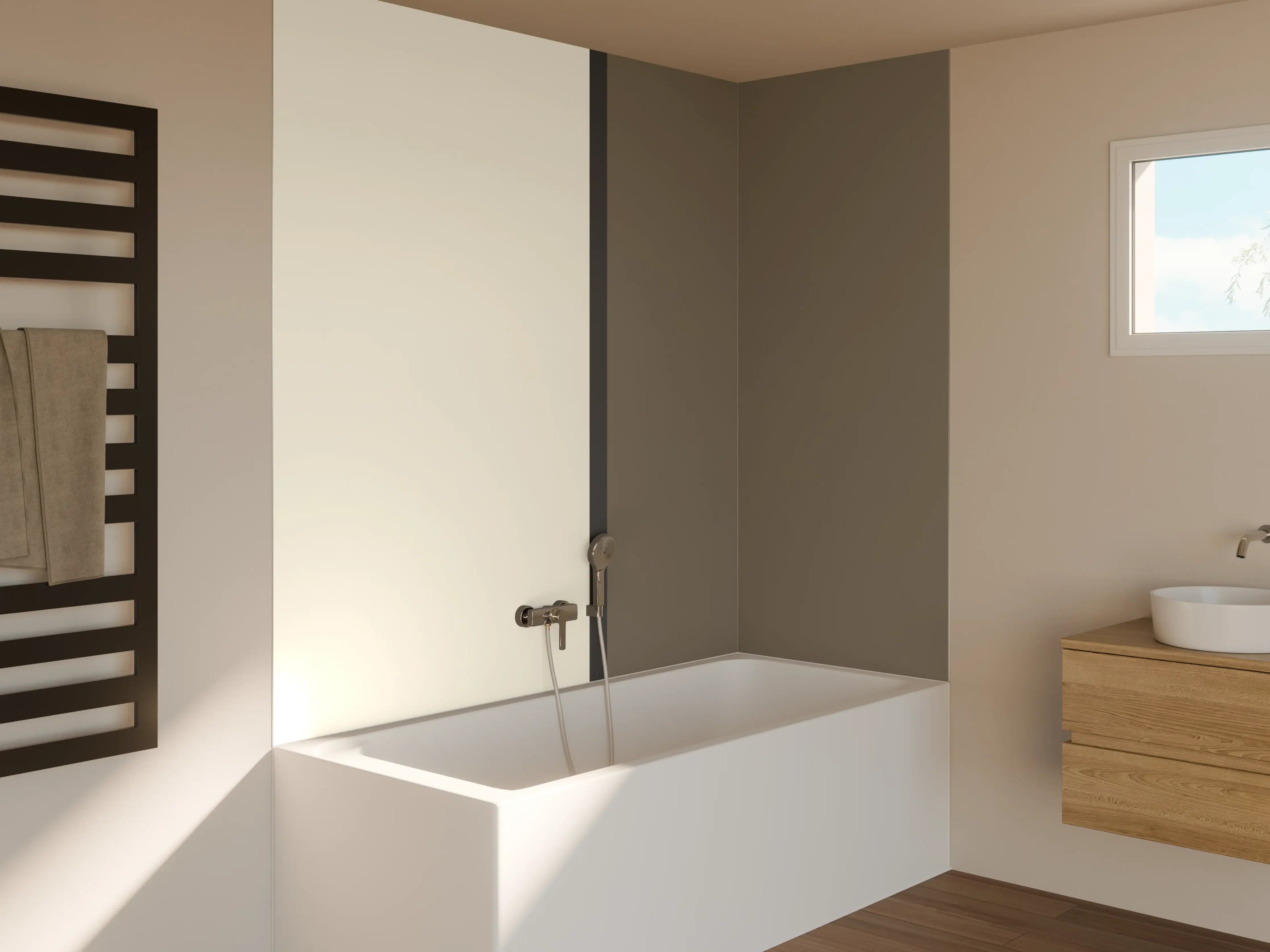 Badewannen-Rückwand - The Nudes - Easy Vertikal - Toffee