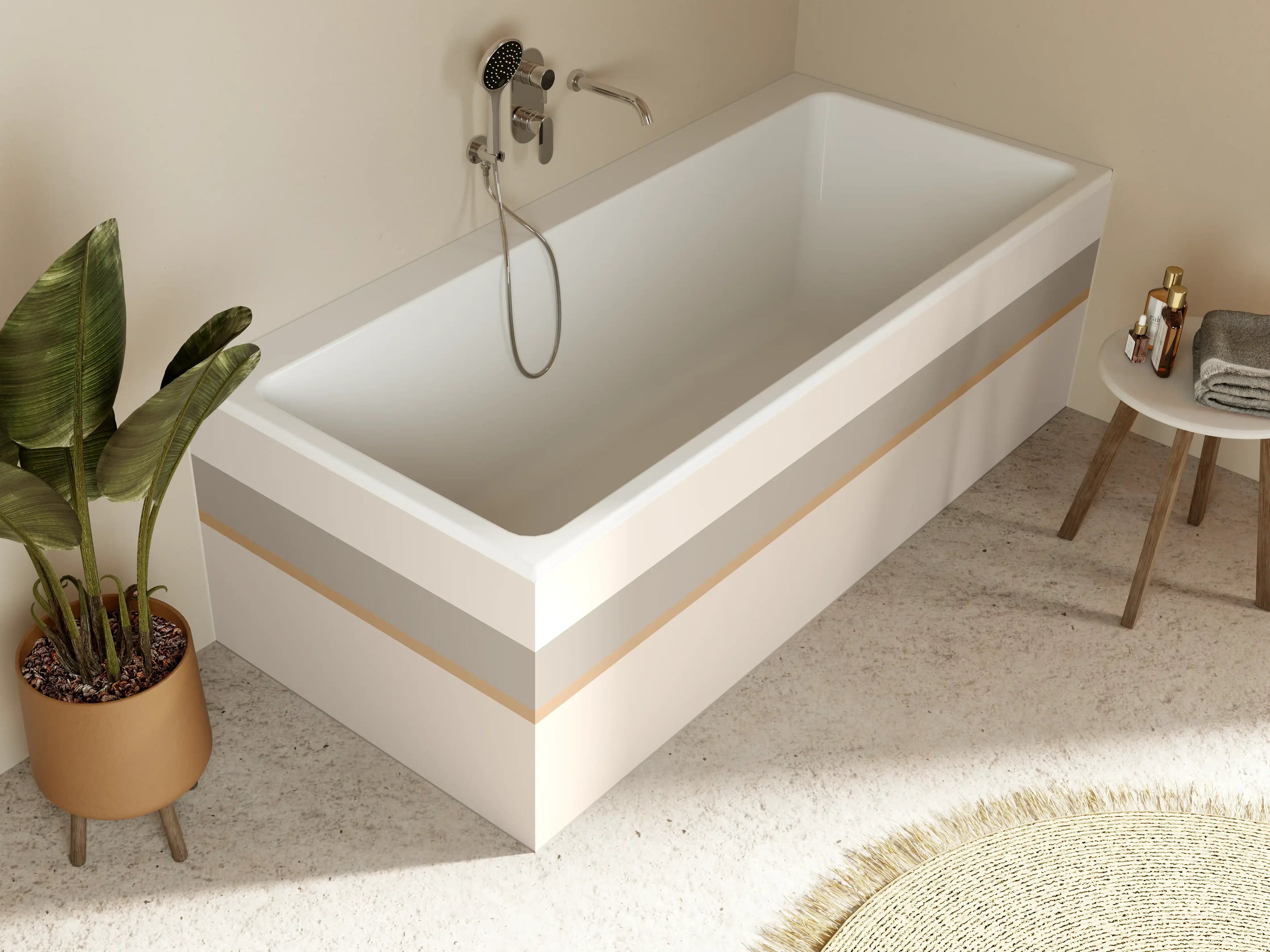 Badewannen-Rückwand - The Nudes - Horizontal - Caramel