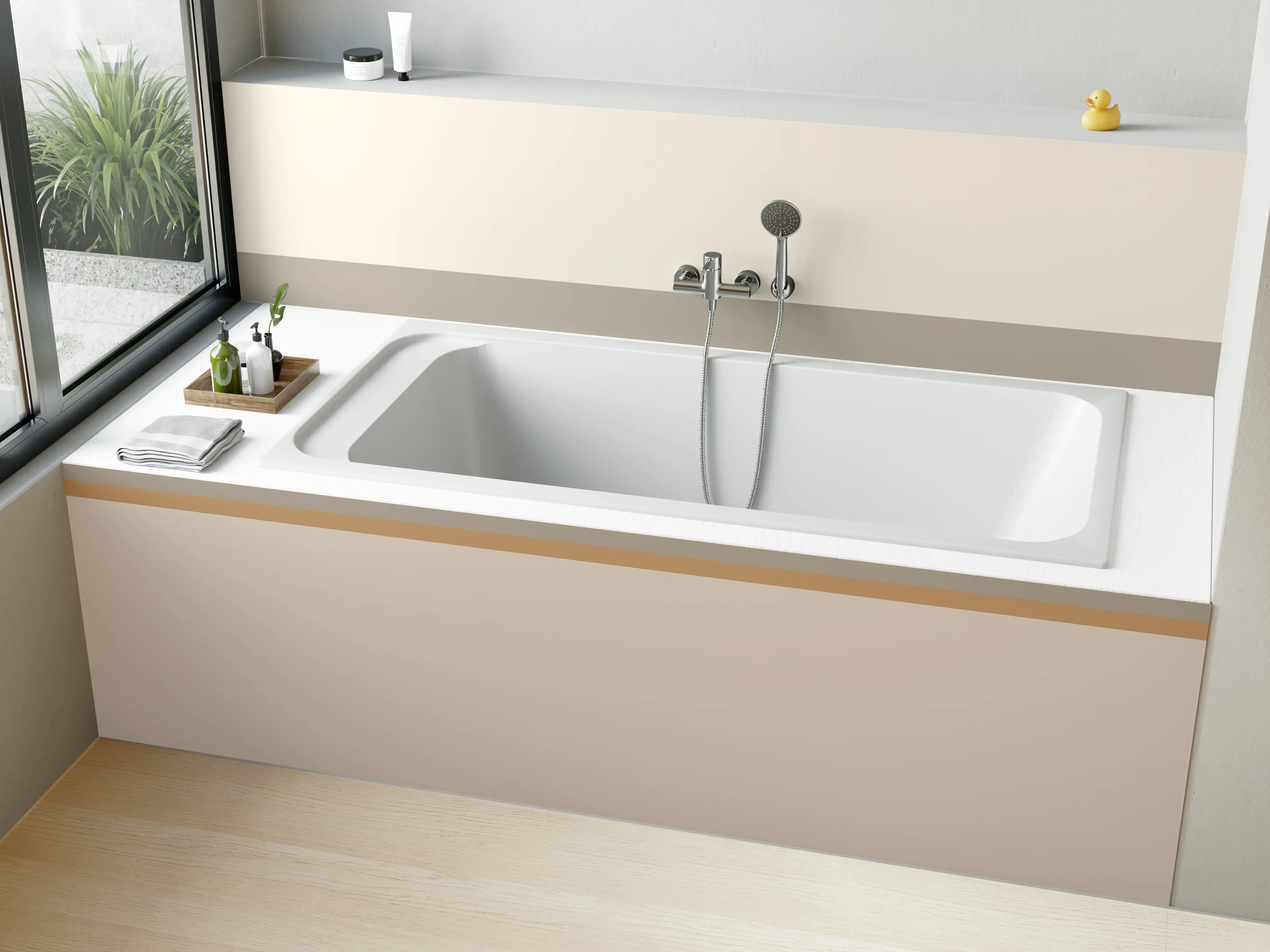Badewannen-Rückwand - The Nudes - Horizontal - Caramel