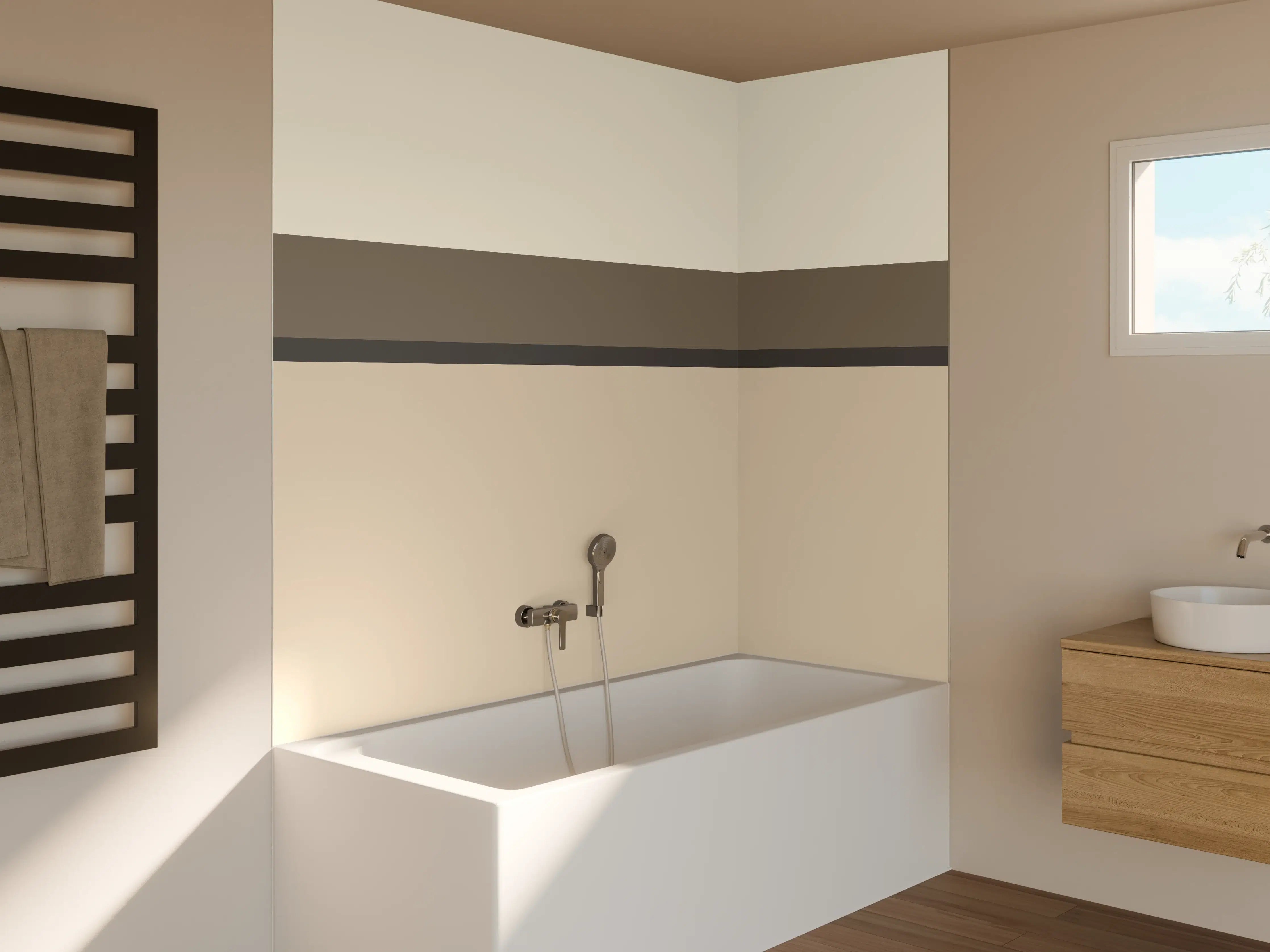 Badewannen-Rückwand - The Nudes - Horizontal - Toffee