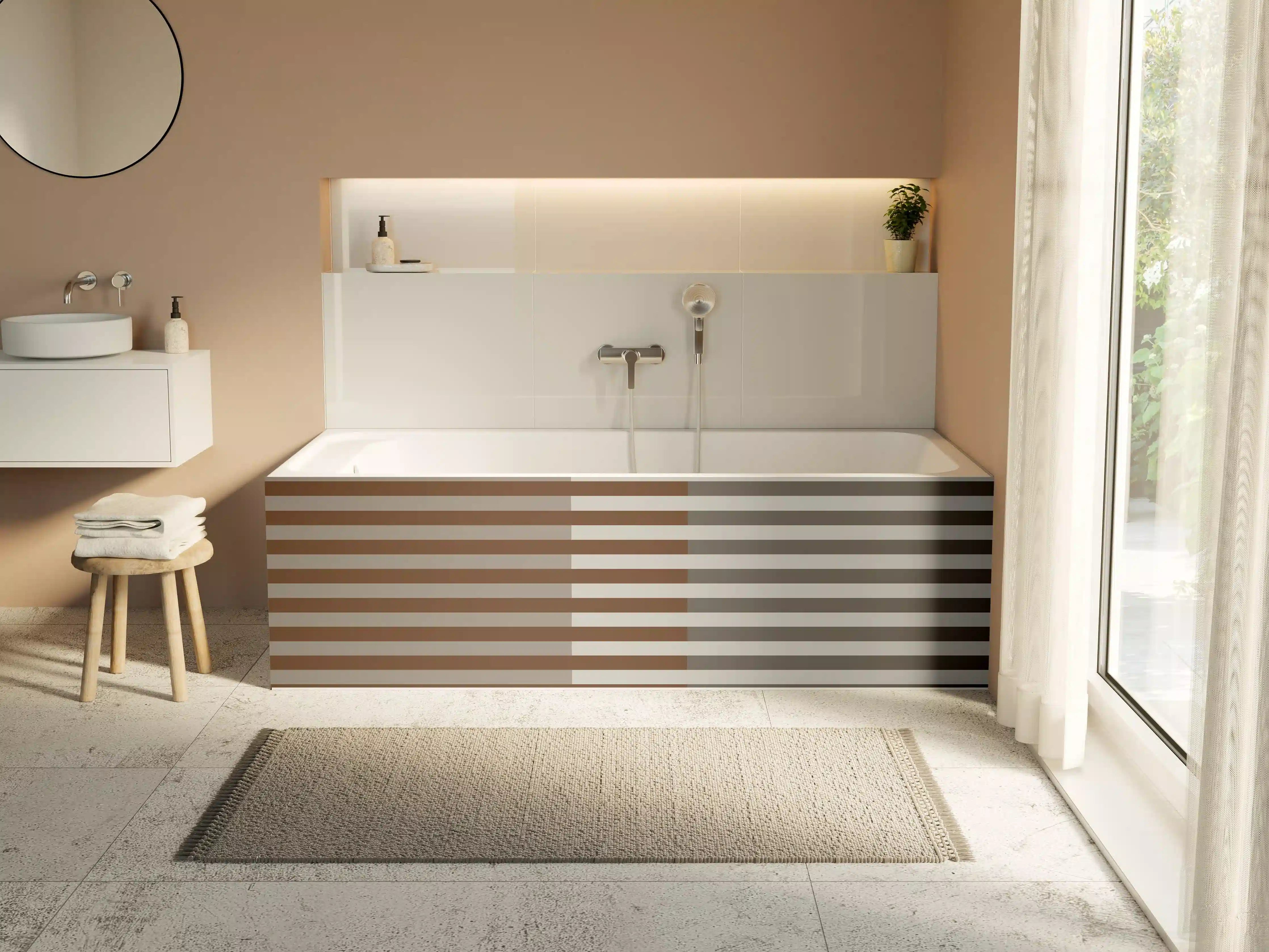 Badewannen-Rückwand - The Nudes - Multy Stripes - Ash