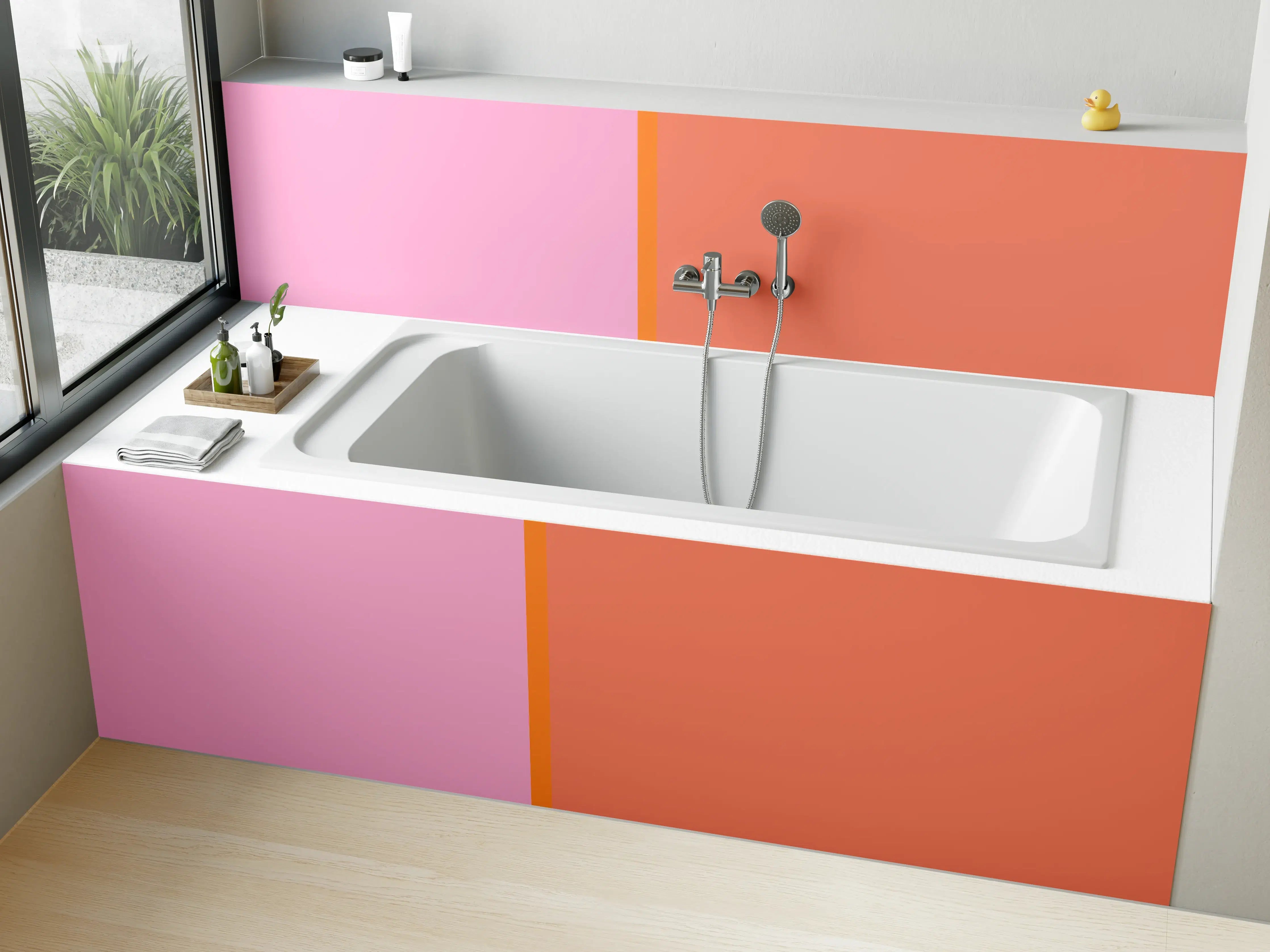 Badewannen-Rückwand - The Oranges - Easy Vertical - Coral
