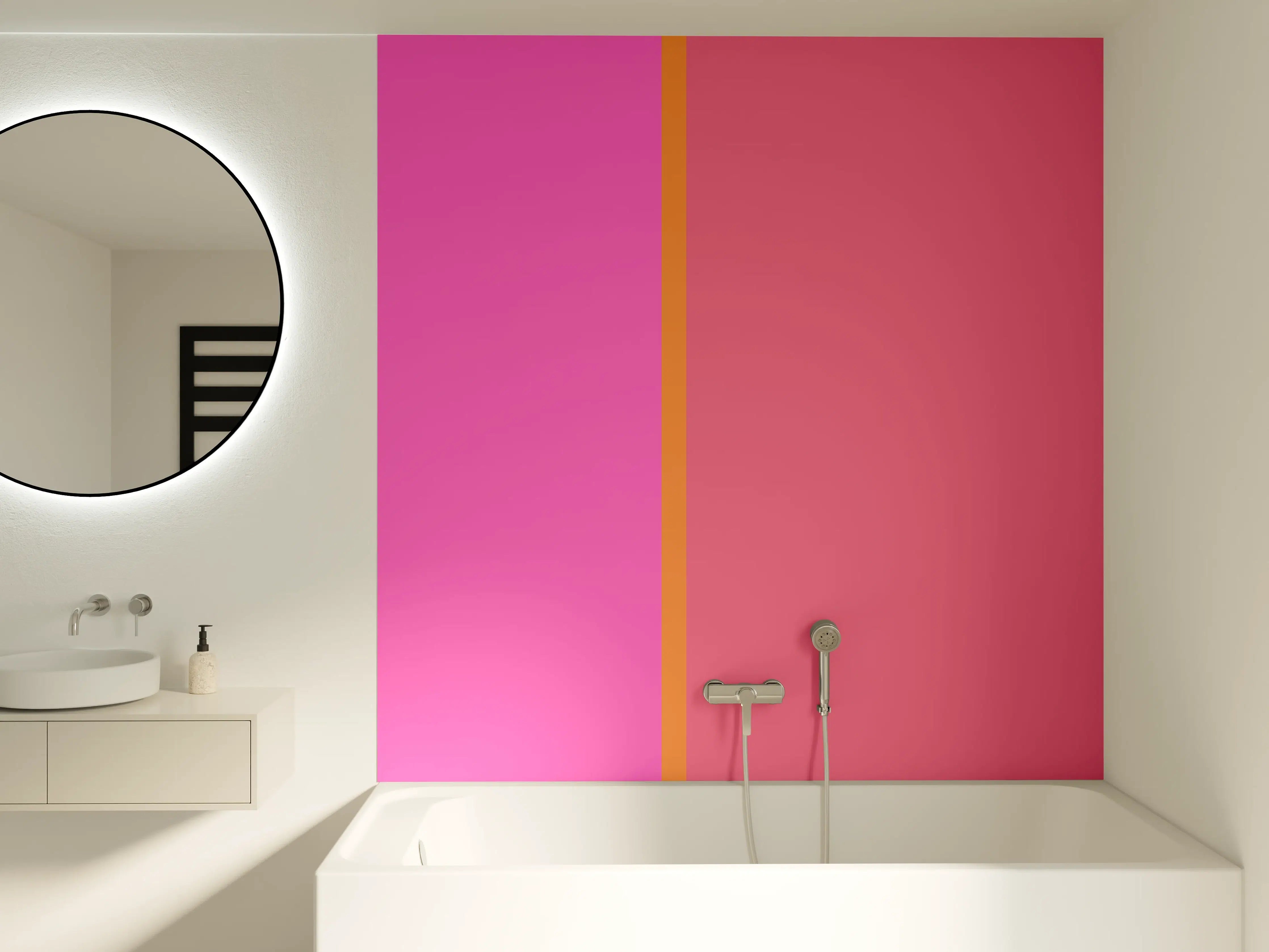 Badewannen-Rückwand - The Oranges - Easy Vertical - Fuchsia