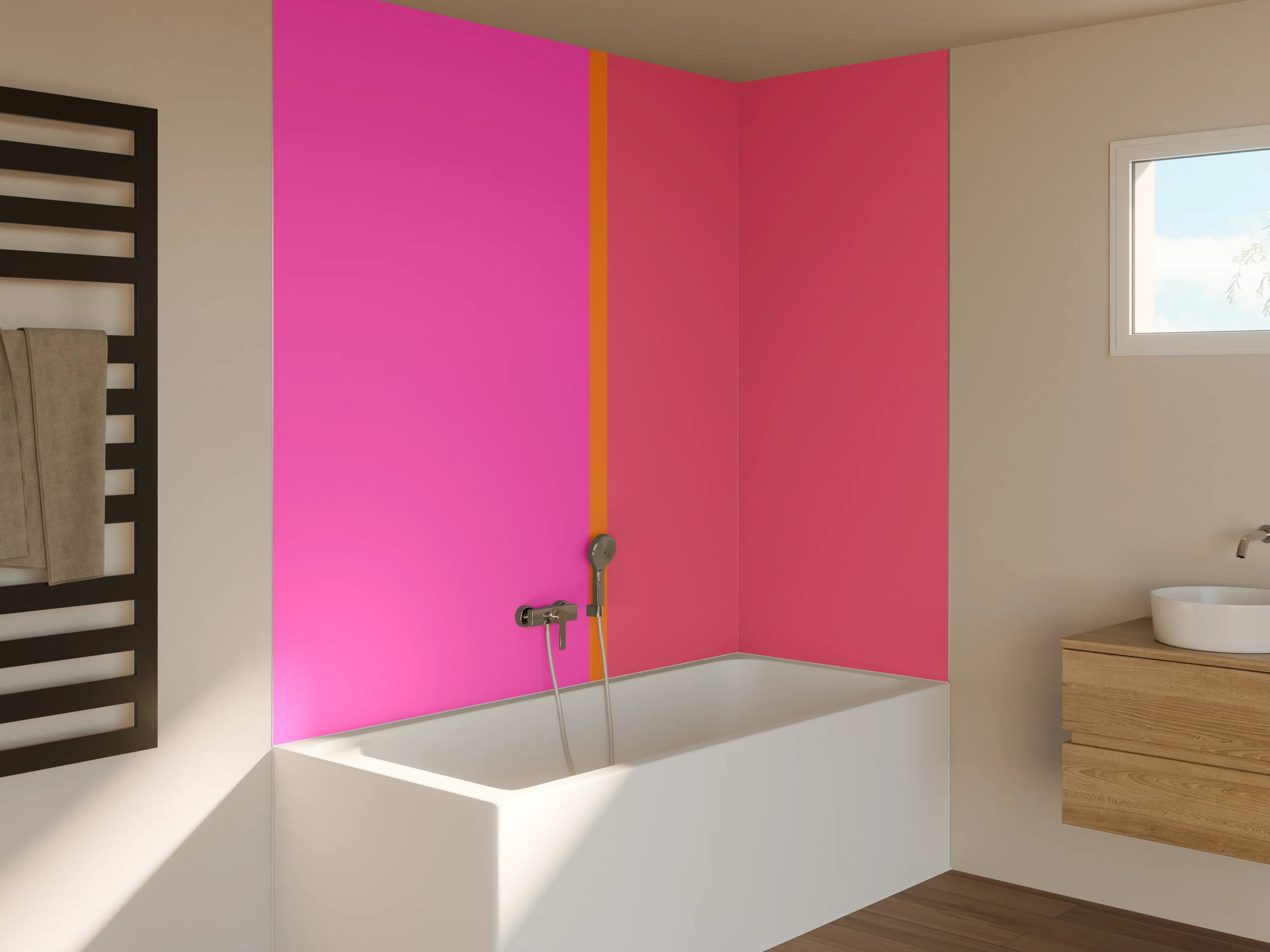 Badewannen-Rückwand - The Oranges - Easy Vertical - Fuchsia