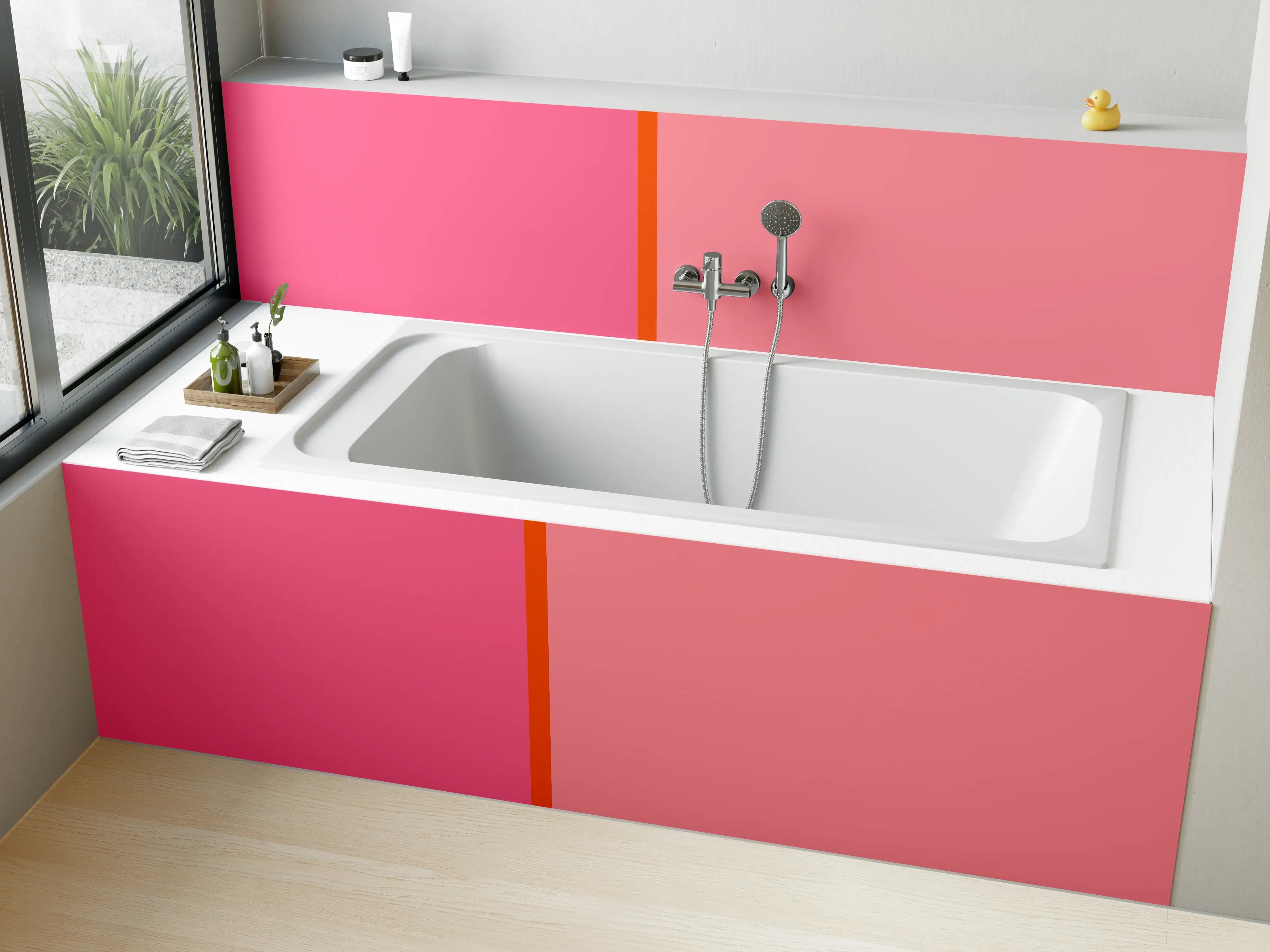 Badewannen-Rückwand - The Oranges - Easy Vertical - Raspberry