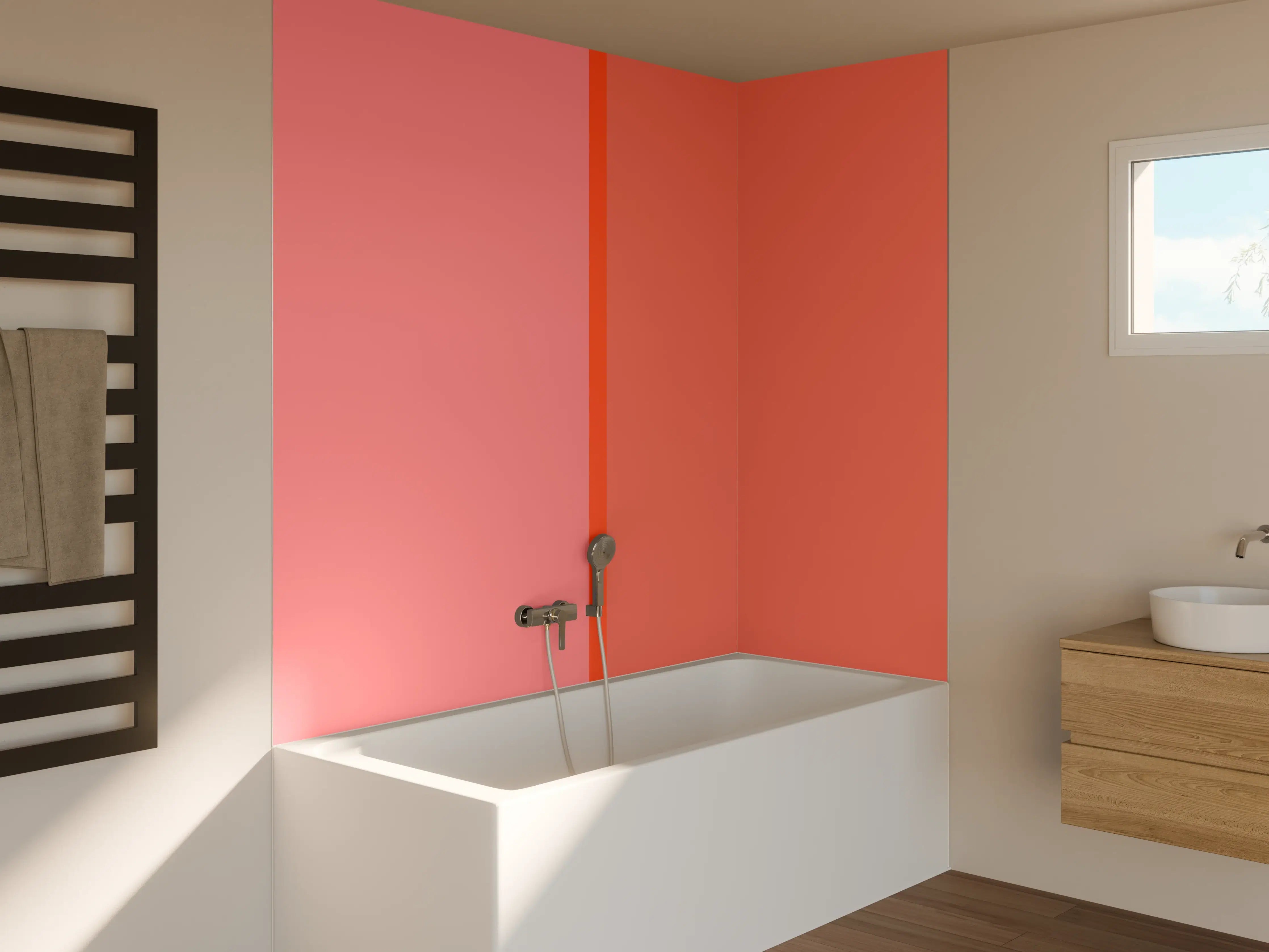 Badewannen-Rückwand - The Oranges - Easy Vertical - Salmon