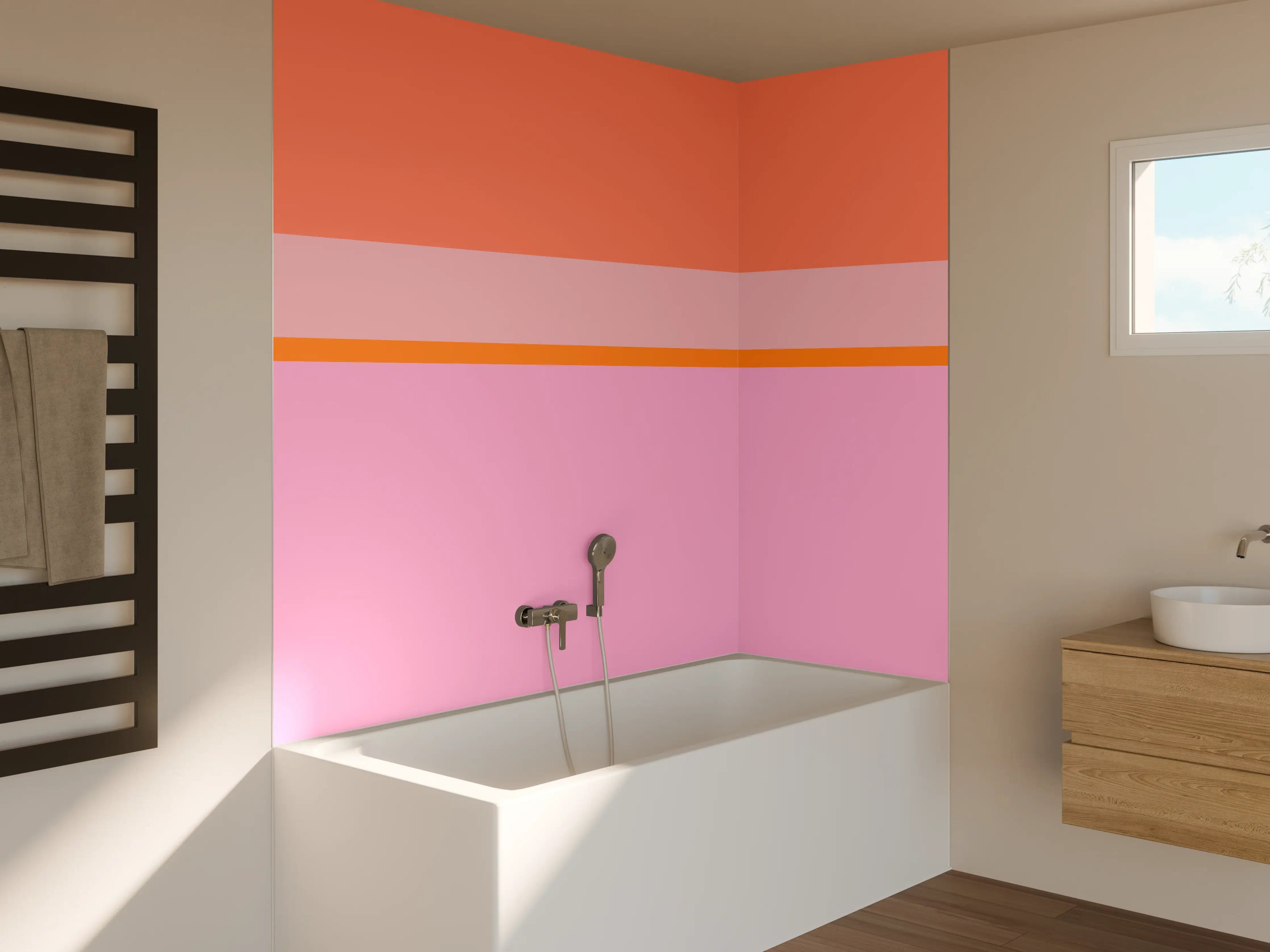 Badewannen-Rückwand - The Oranges - Horizontal - Coral