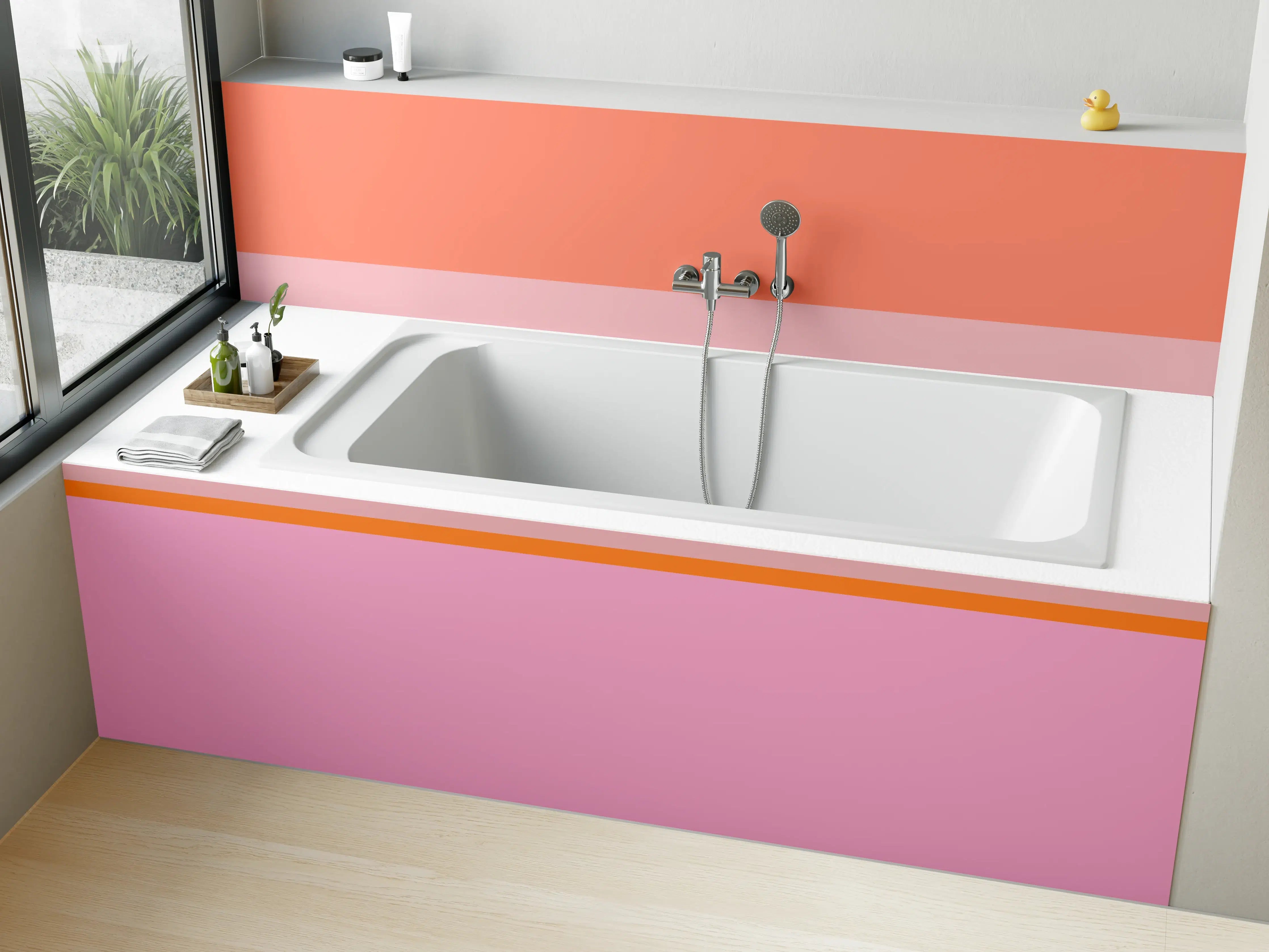 Badewannen-Rückwand - The Oranges - Horizontal - Coral