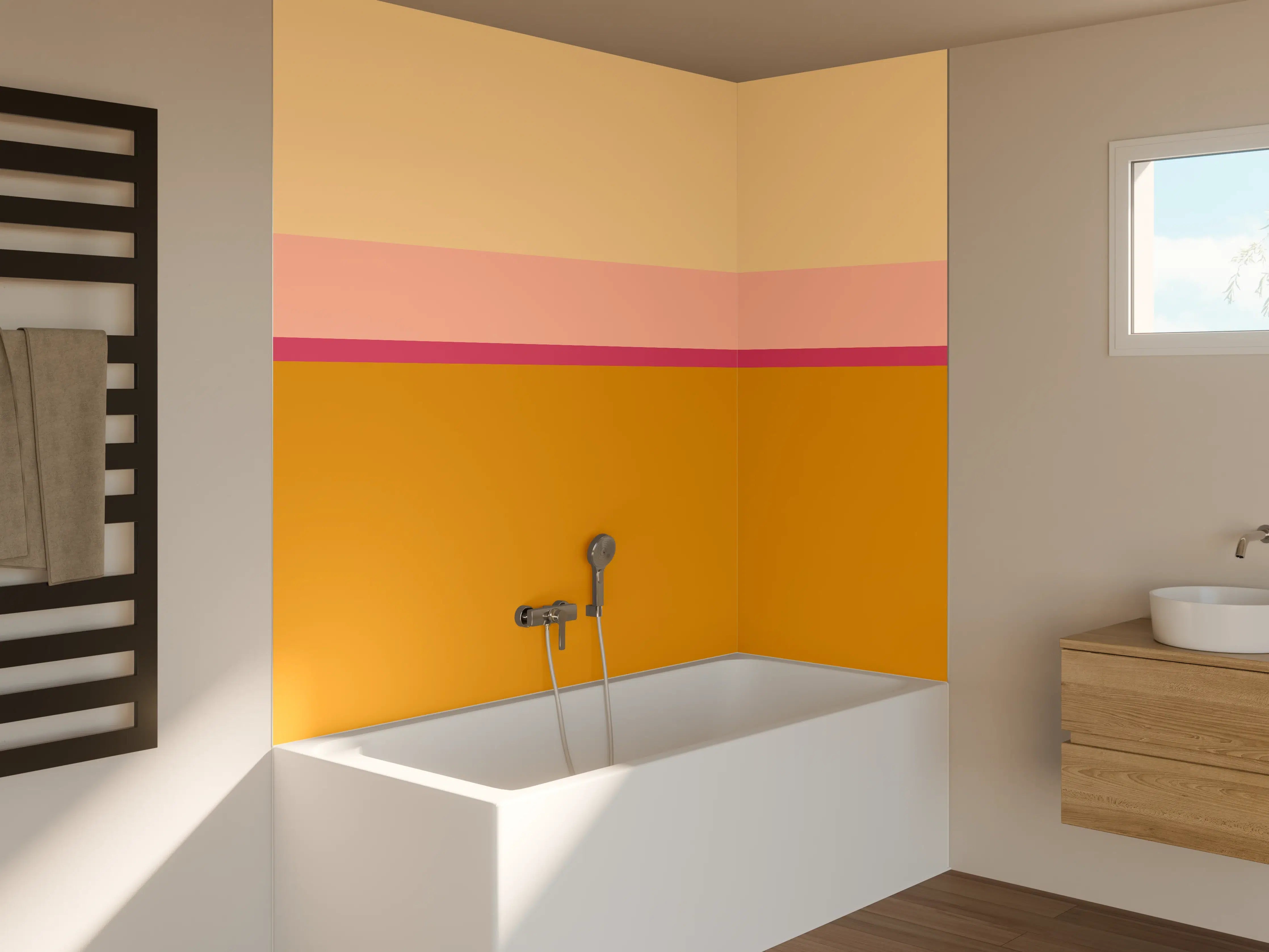 Badewannen-Rückwand - The Oranges - Horizontal - Cotton Candy