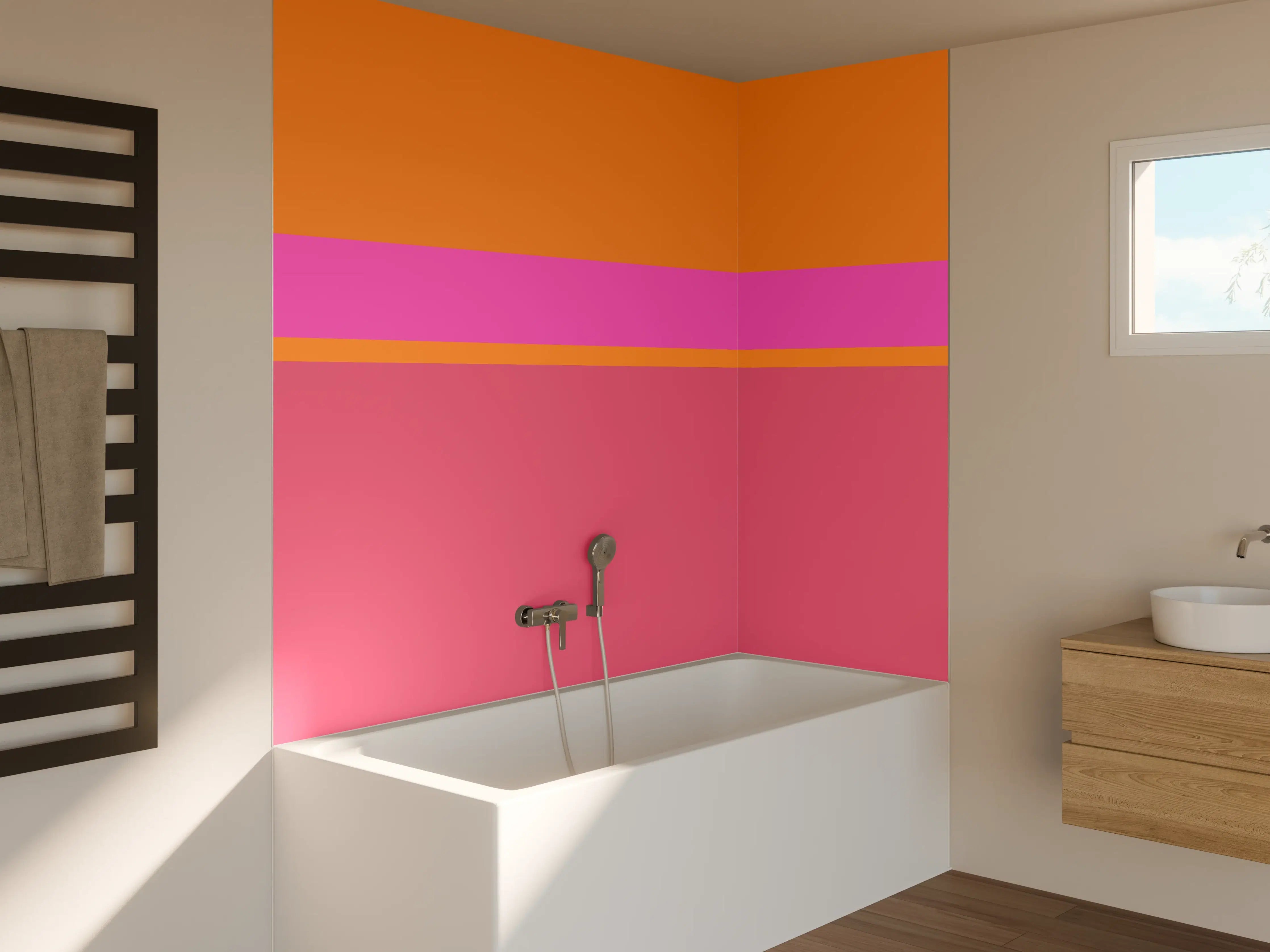 Badewannen-Rückwand - The Oranges - Horizontal - Fuchsia