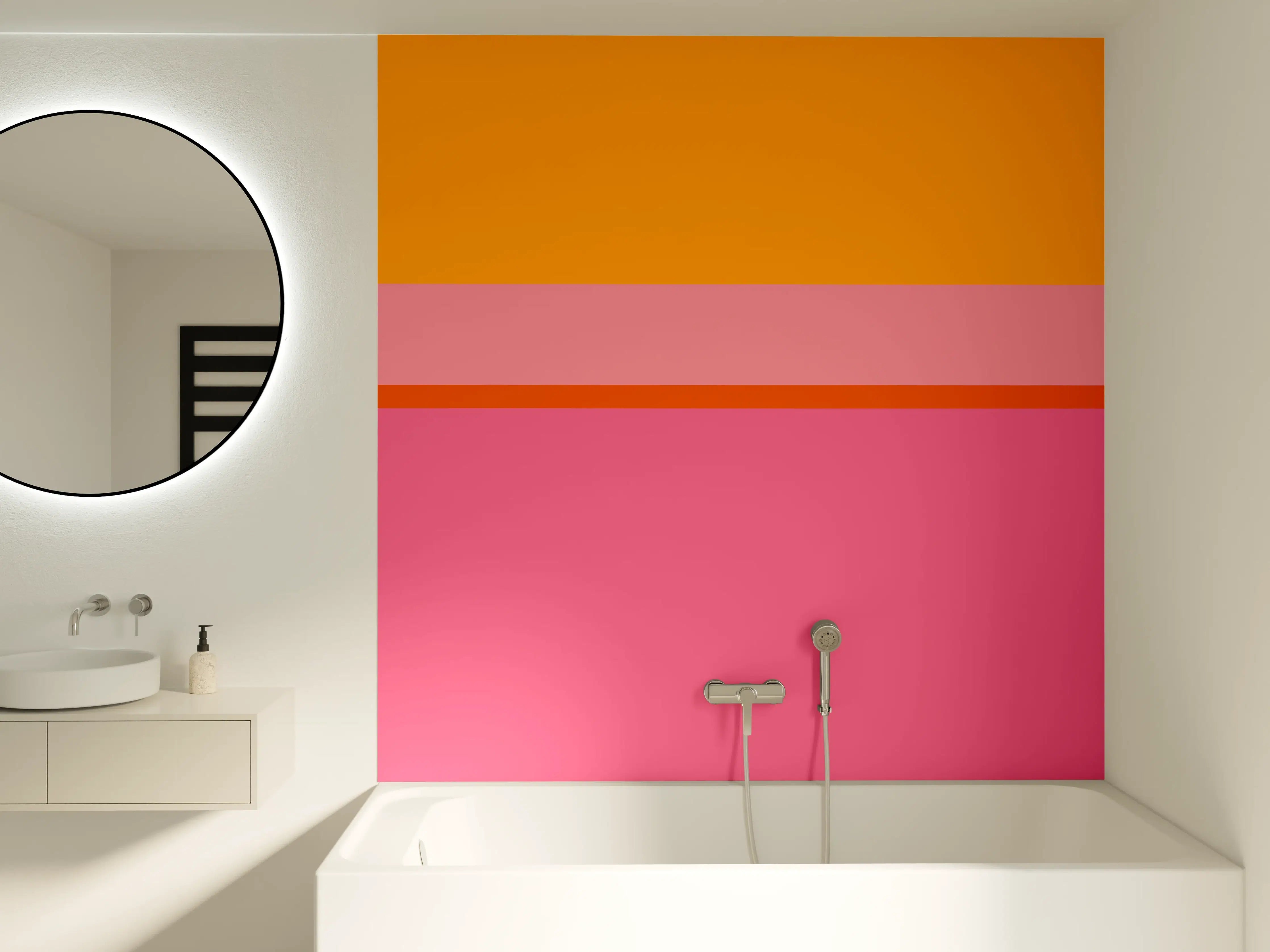 Badewannen-Rückwand - The Oranges - Horizontal - Raspberry