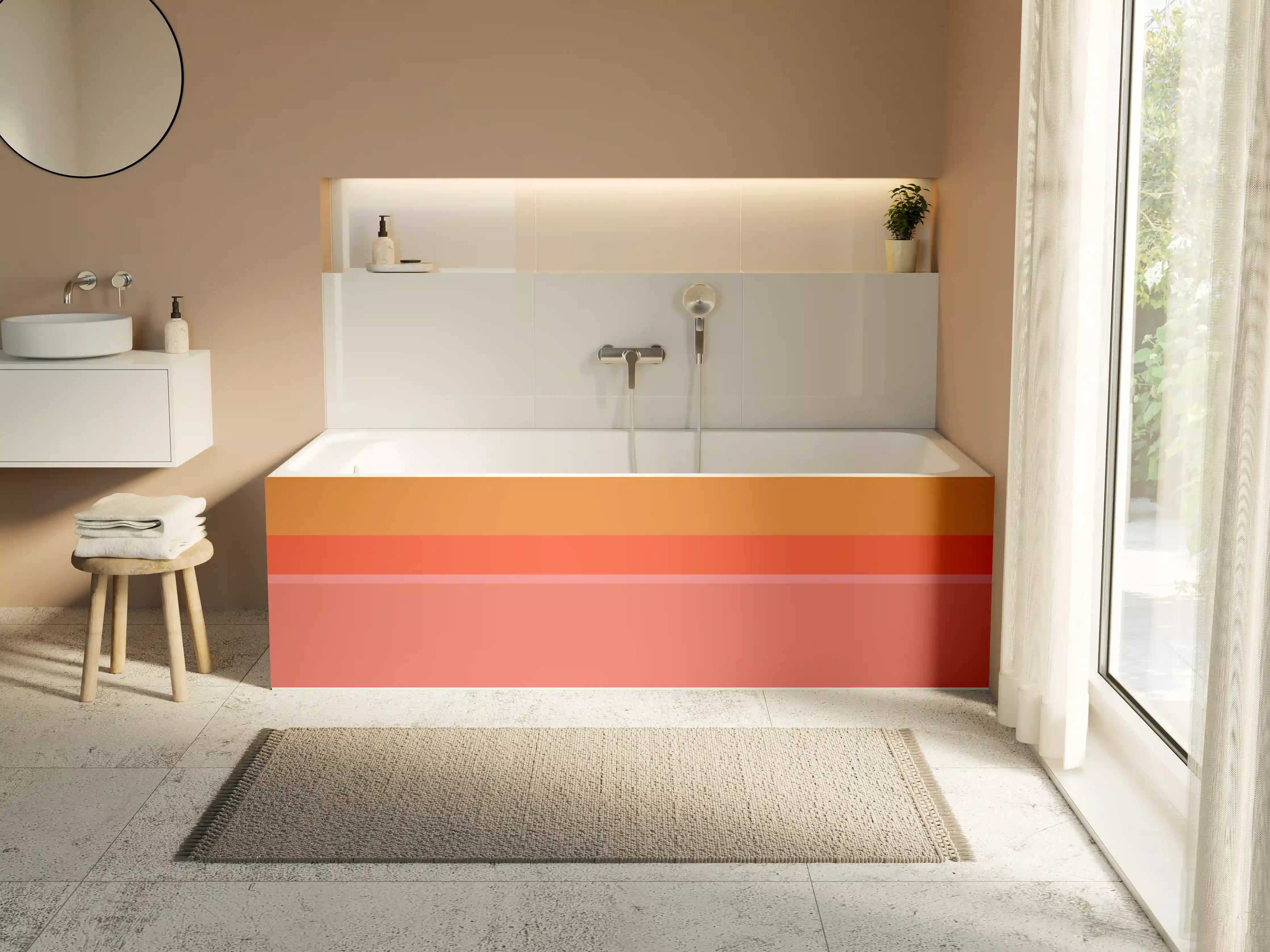 Badewannen-Rückwand - The Oranges - Horizontal - Salmon