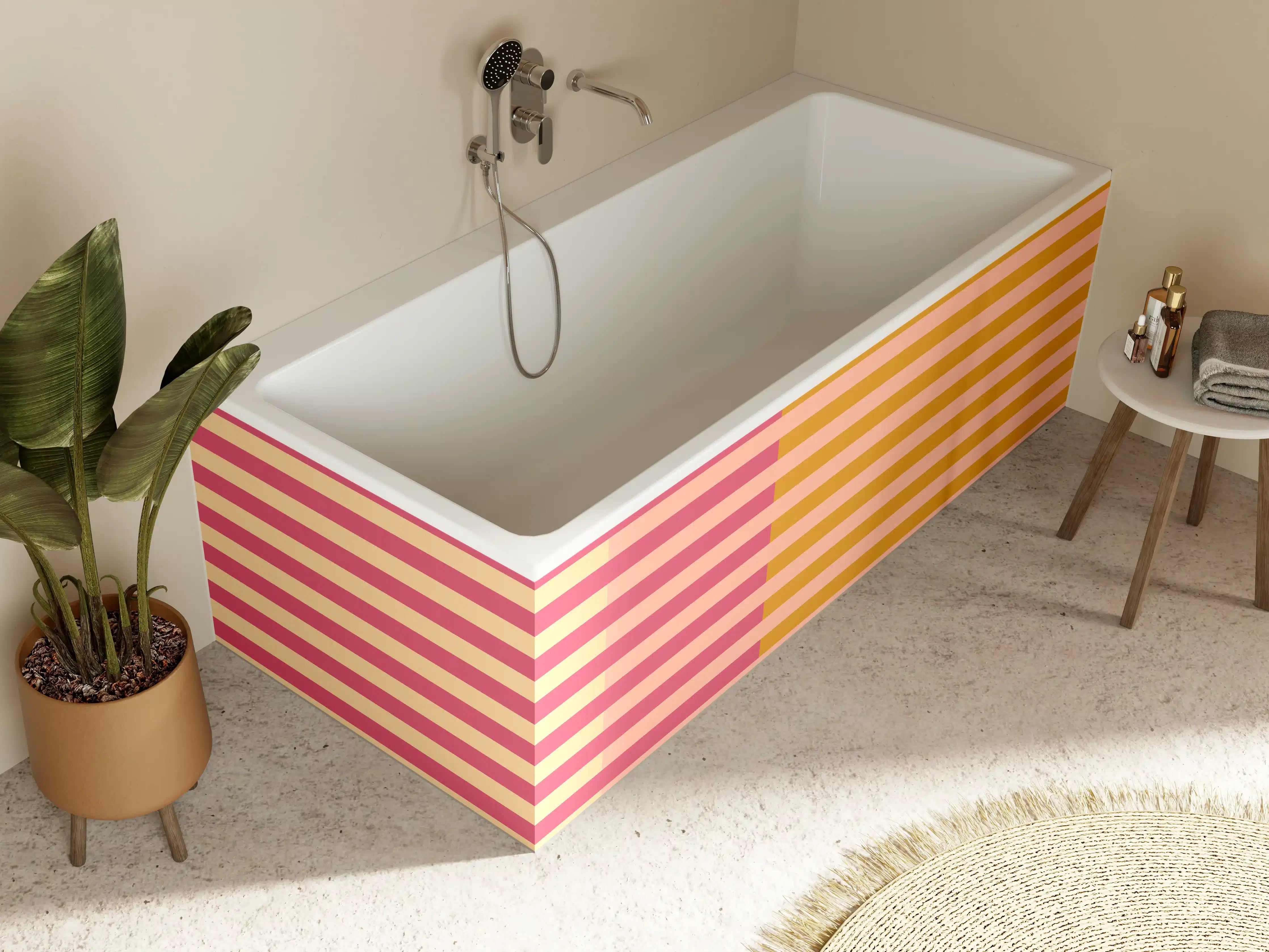 Badewannen-Rückwand - The Oranges - Multy Stripes - Cotton Candy
