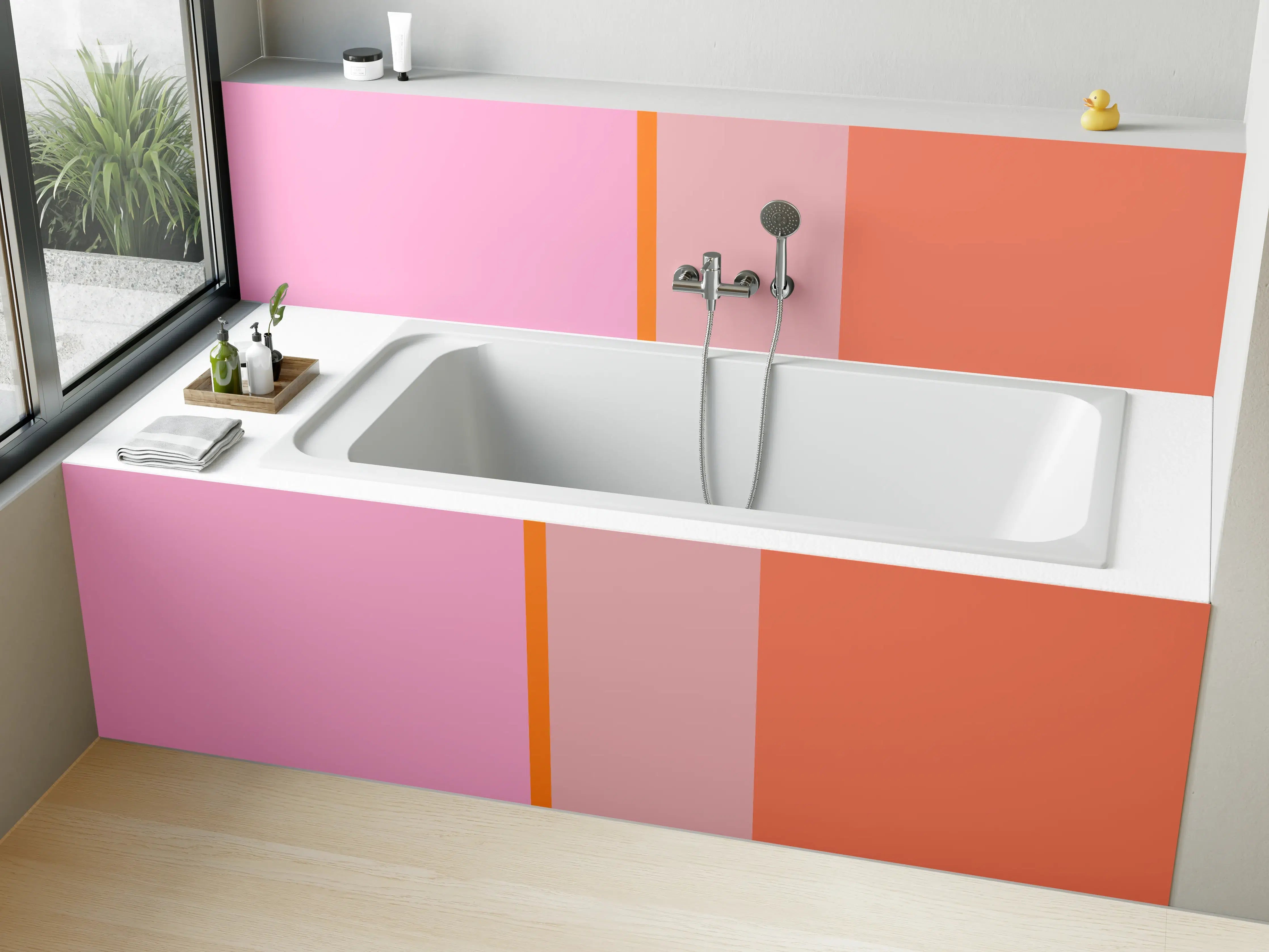 Badewannen-Rückwand - The Oranges - Vertical - Coral