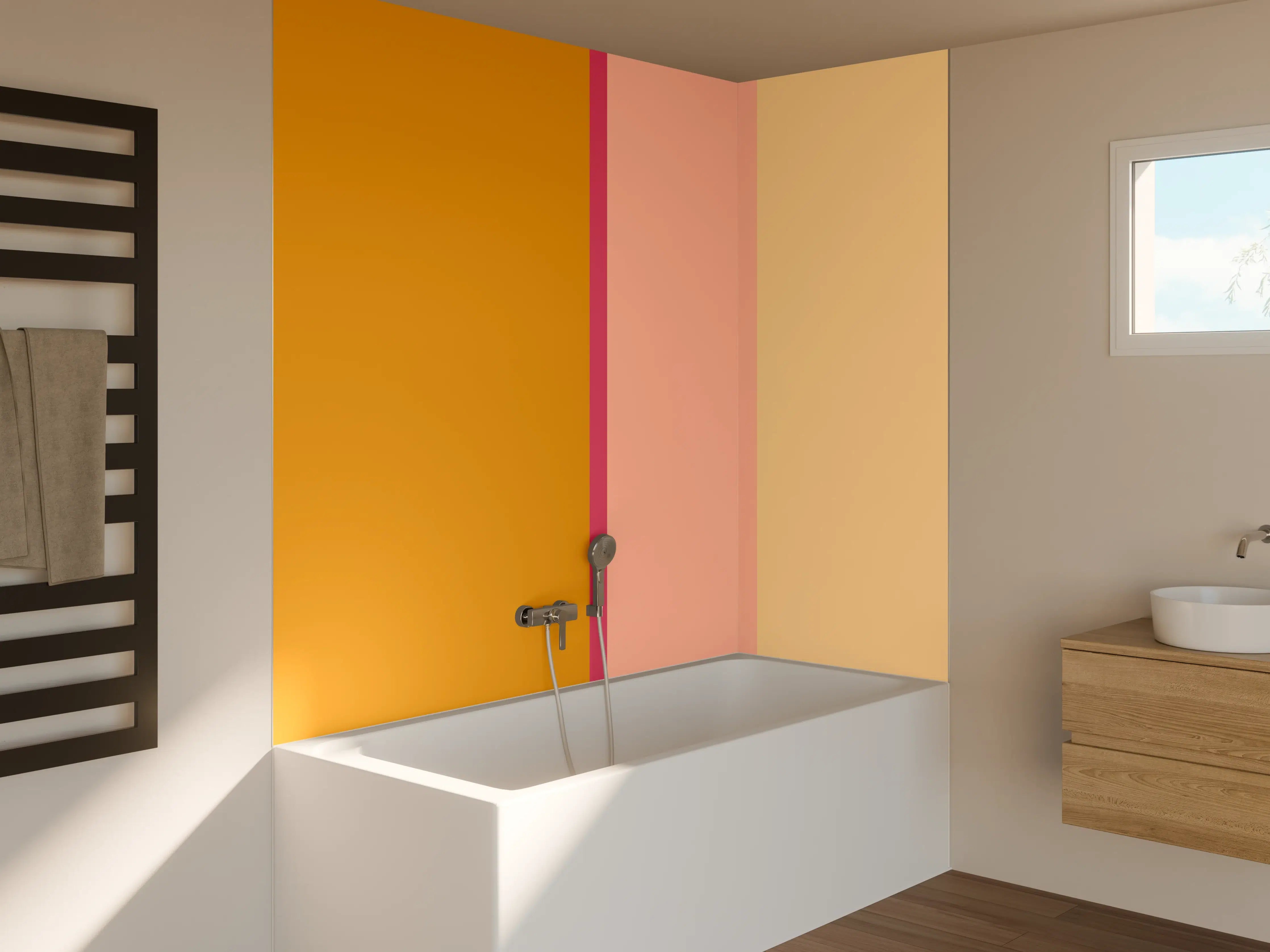 Badewannen-Rückwand - The Oranges - Vertical - Cotton Candy