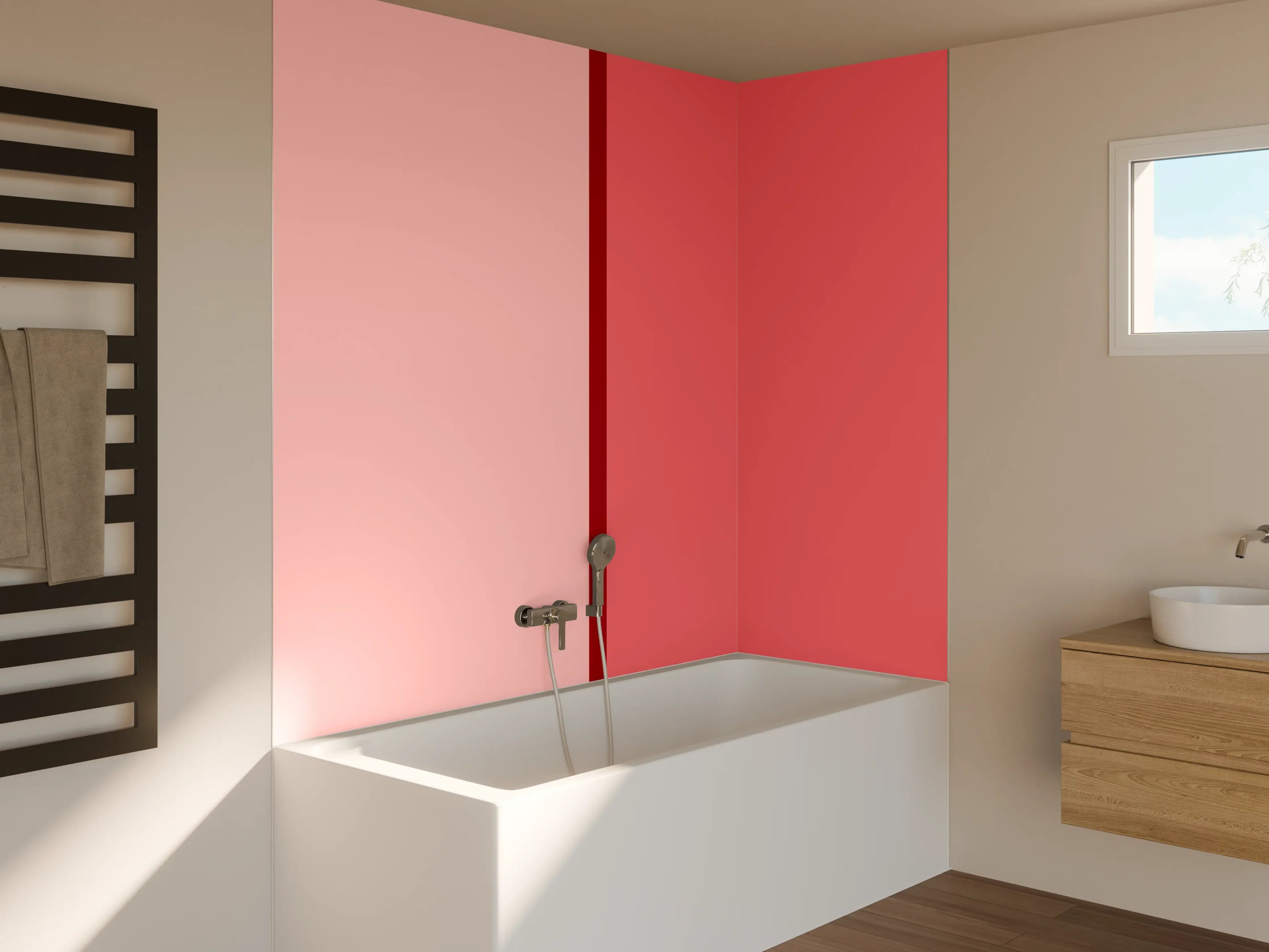 Badewannen-Rückwand - The Reds - Easy Vertical - Tomato