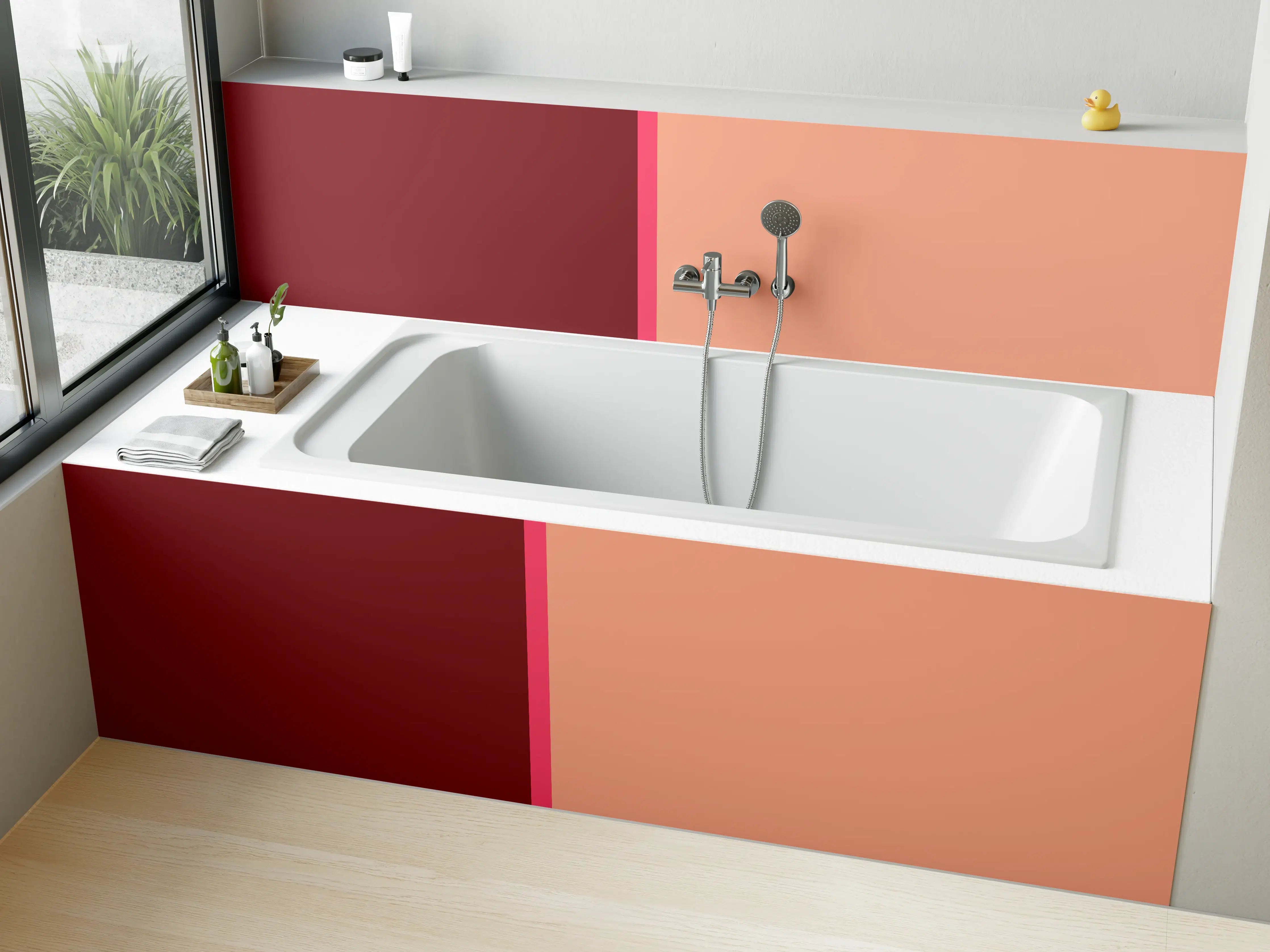 Badewannen-Rückwand - The Reds - Easy Vertikal - Cherry