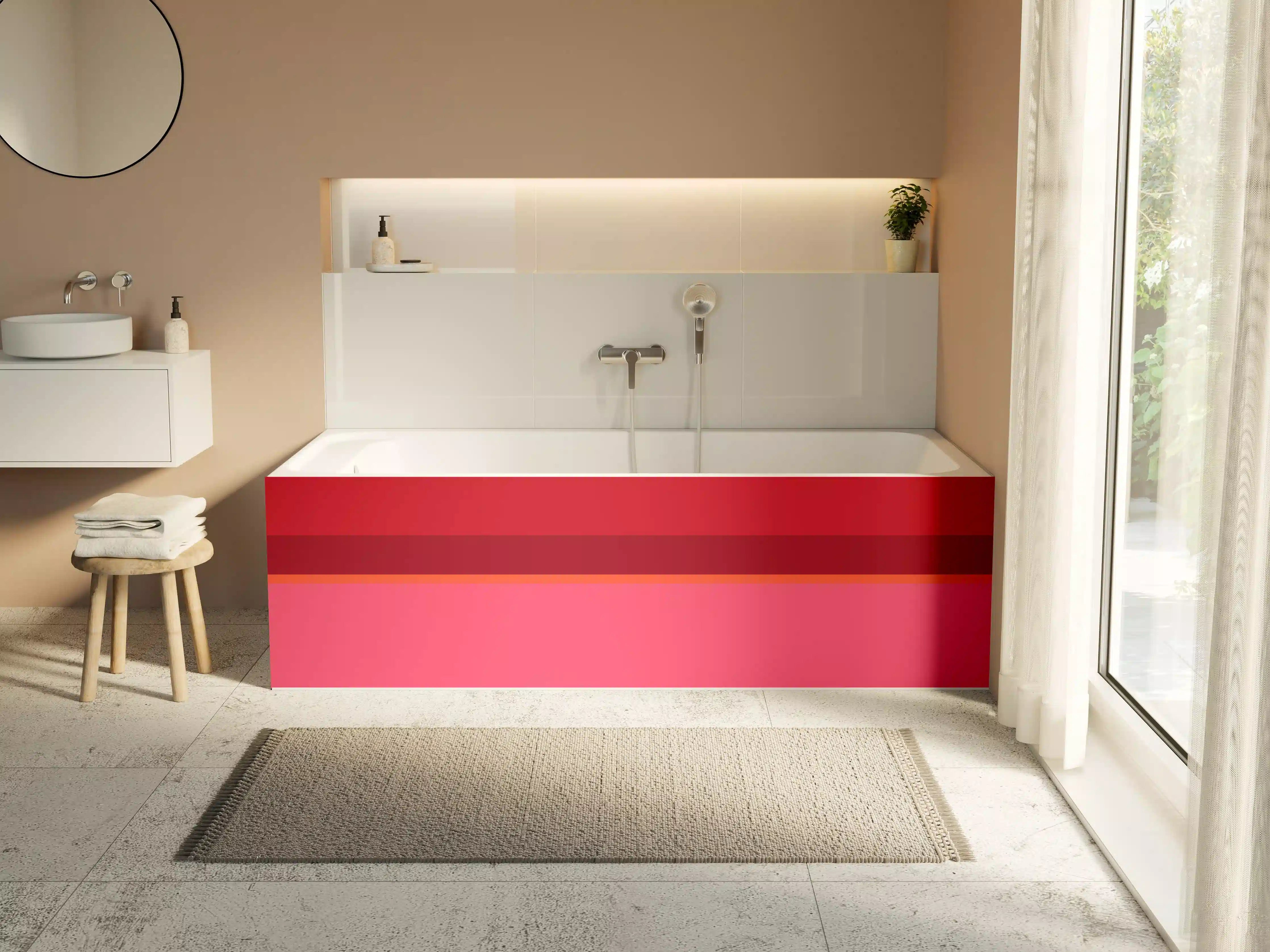 Badewannen-Rückwand - The Reds - Horizontal - Pommagranate