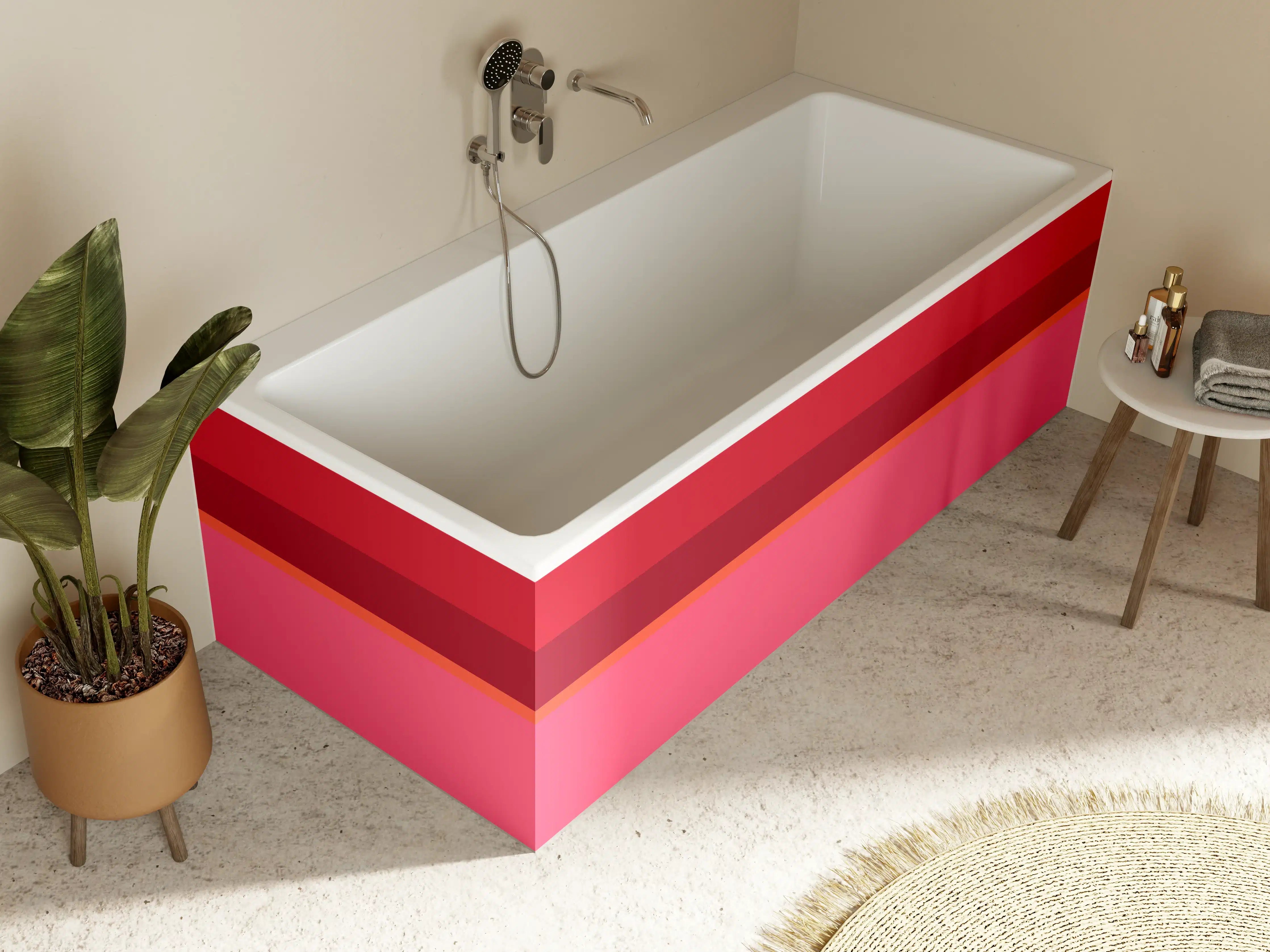 Badewannen-Rückwand - The Reds - Horizontal - Pommagranate