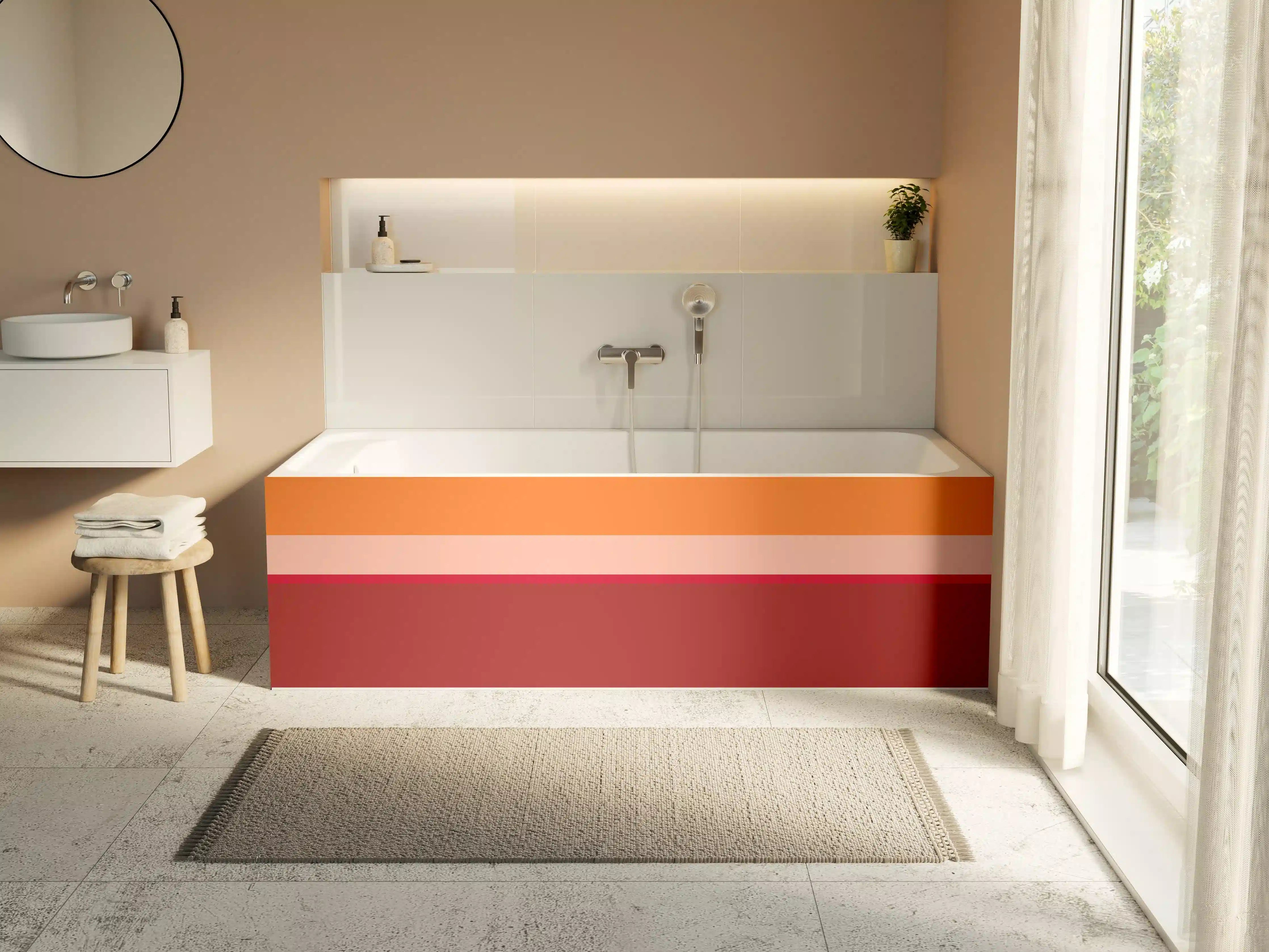 Badewannen-Rückwand - The Reds - Horizontal - Sangria