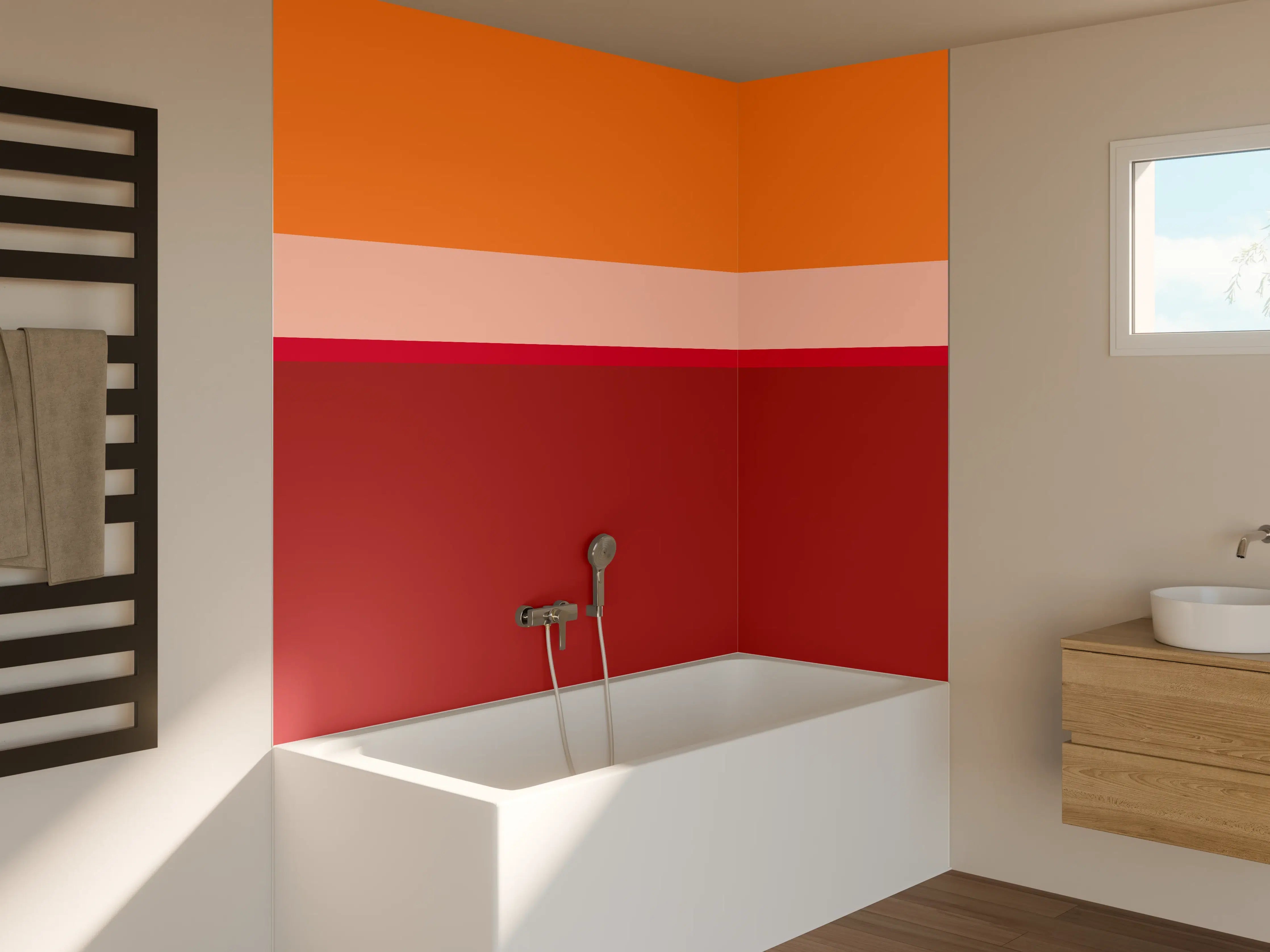 Badewannen-Rückwand - The Reds - Horizontal - Sangria