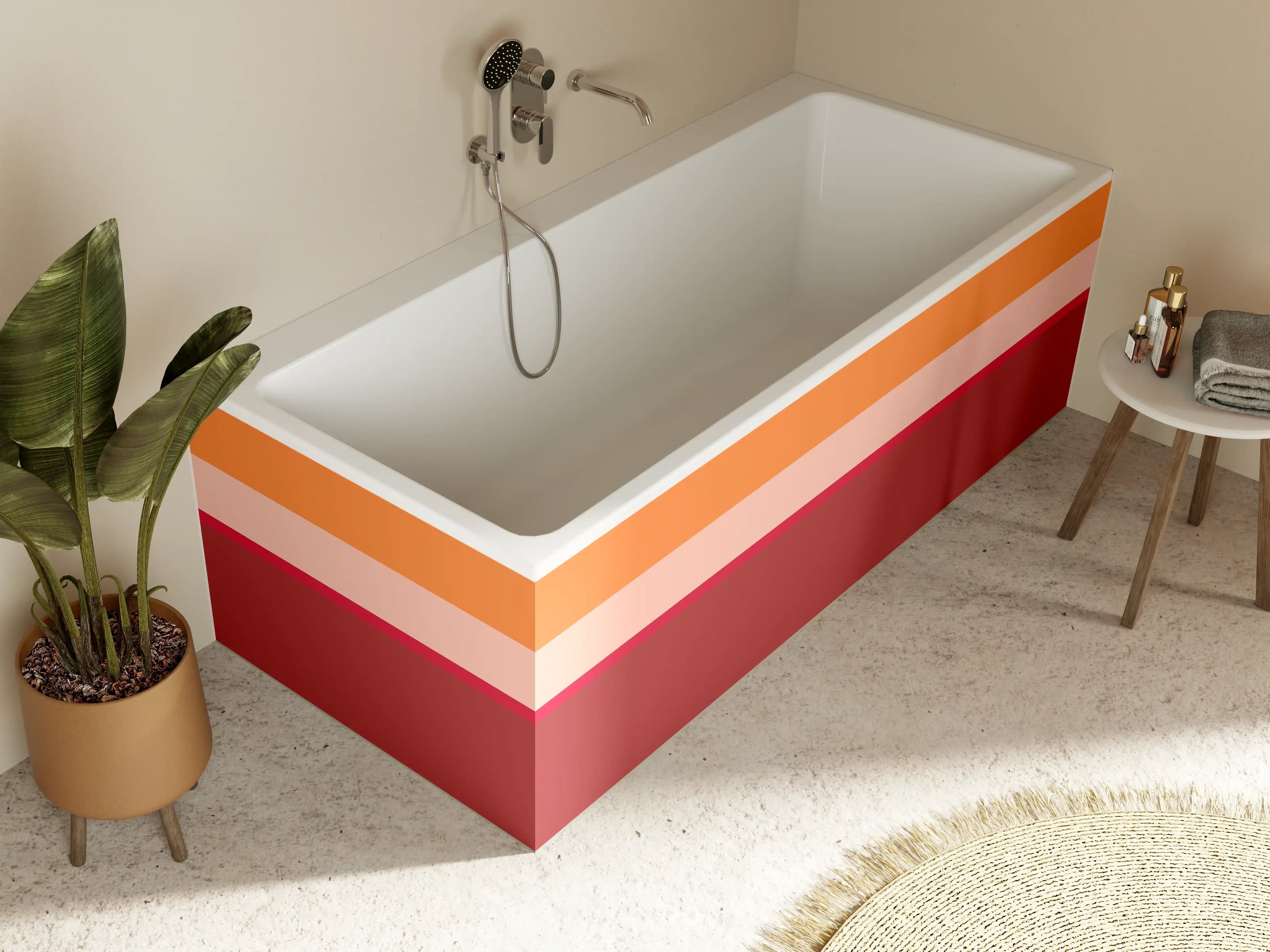 Badewannen-Rückwand - The Reds - Horizontal - Sangria