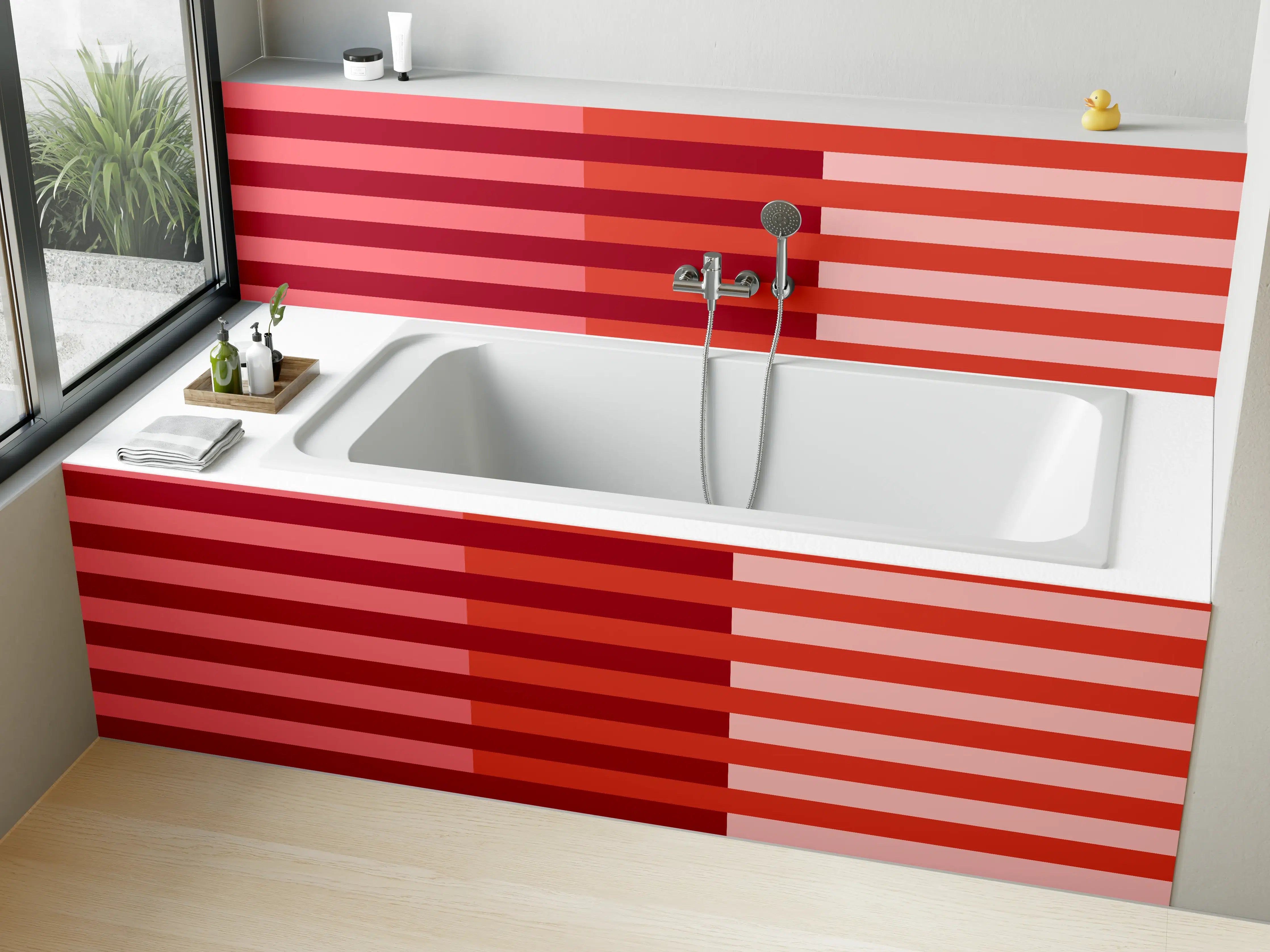 Badewannen-Rückwand - The Reds - Multy Stripes - Tomato