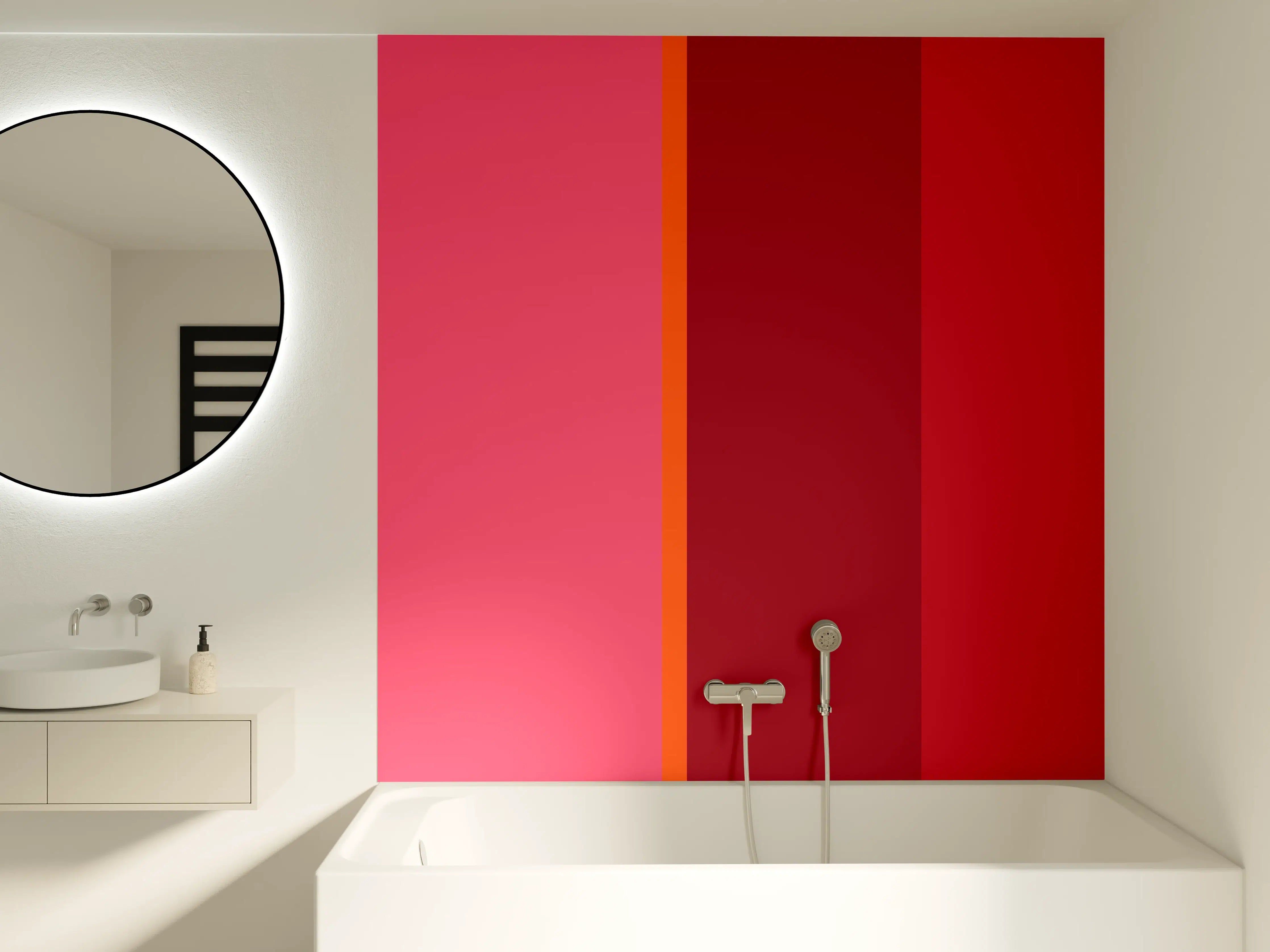 Badewannen-Rückwand - The Reds - Vertical - Pommagranate