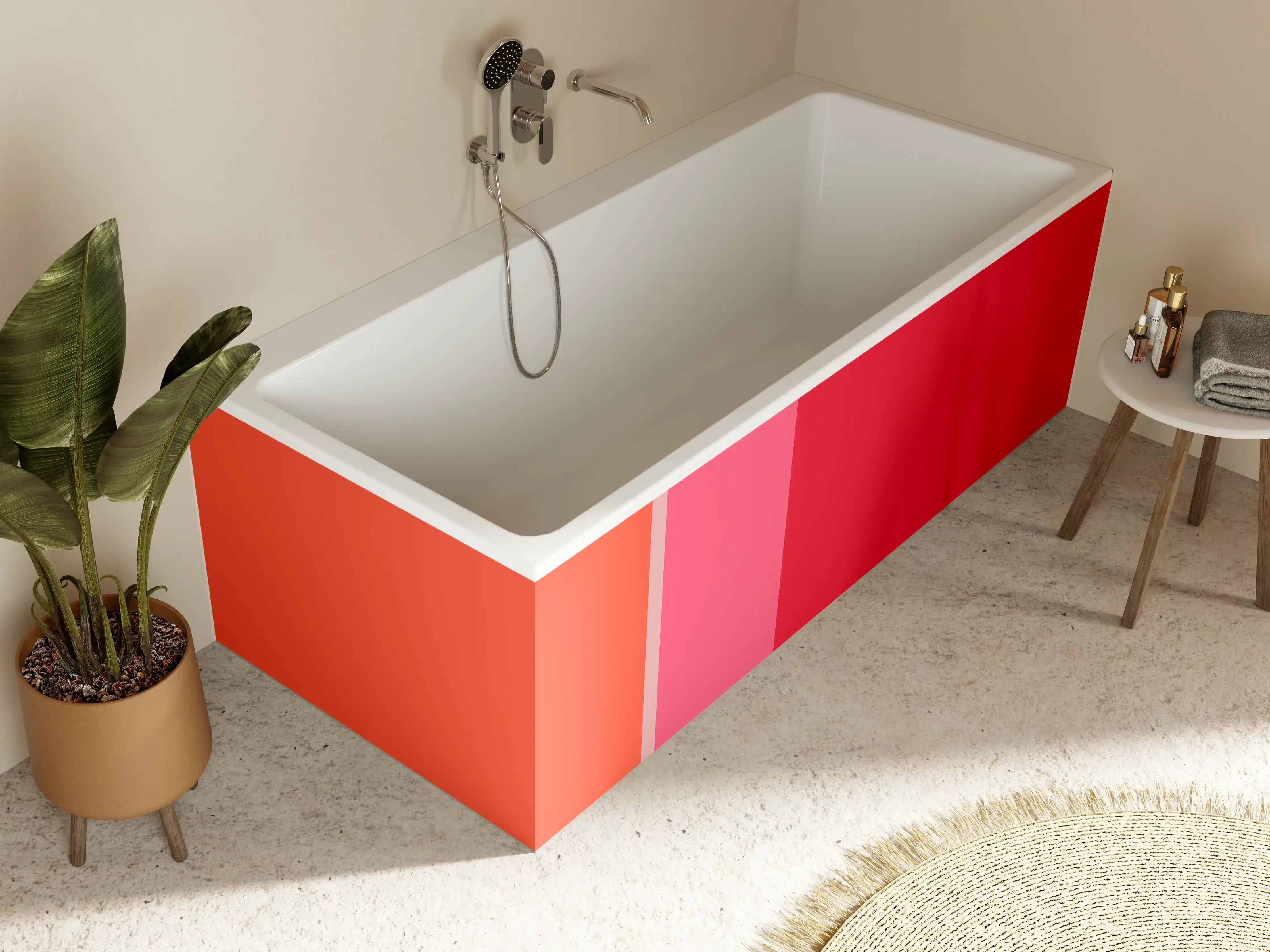 Badewannen-Rückwand - The Reds - Vertical - Strawberry
