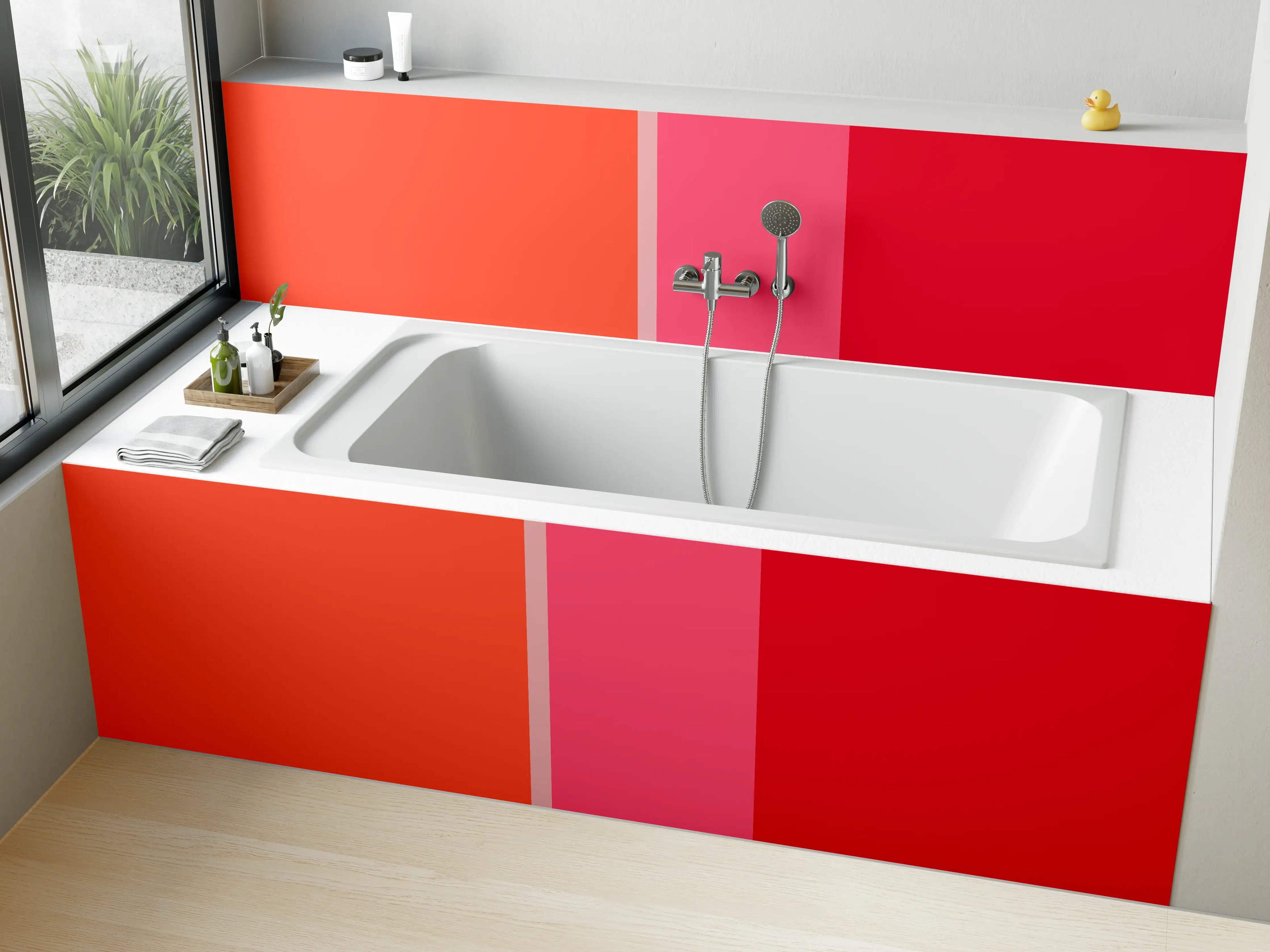 Badewannen-Rückwand - The Reds - Vertical - Strawberry