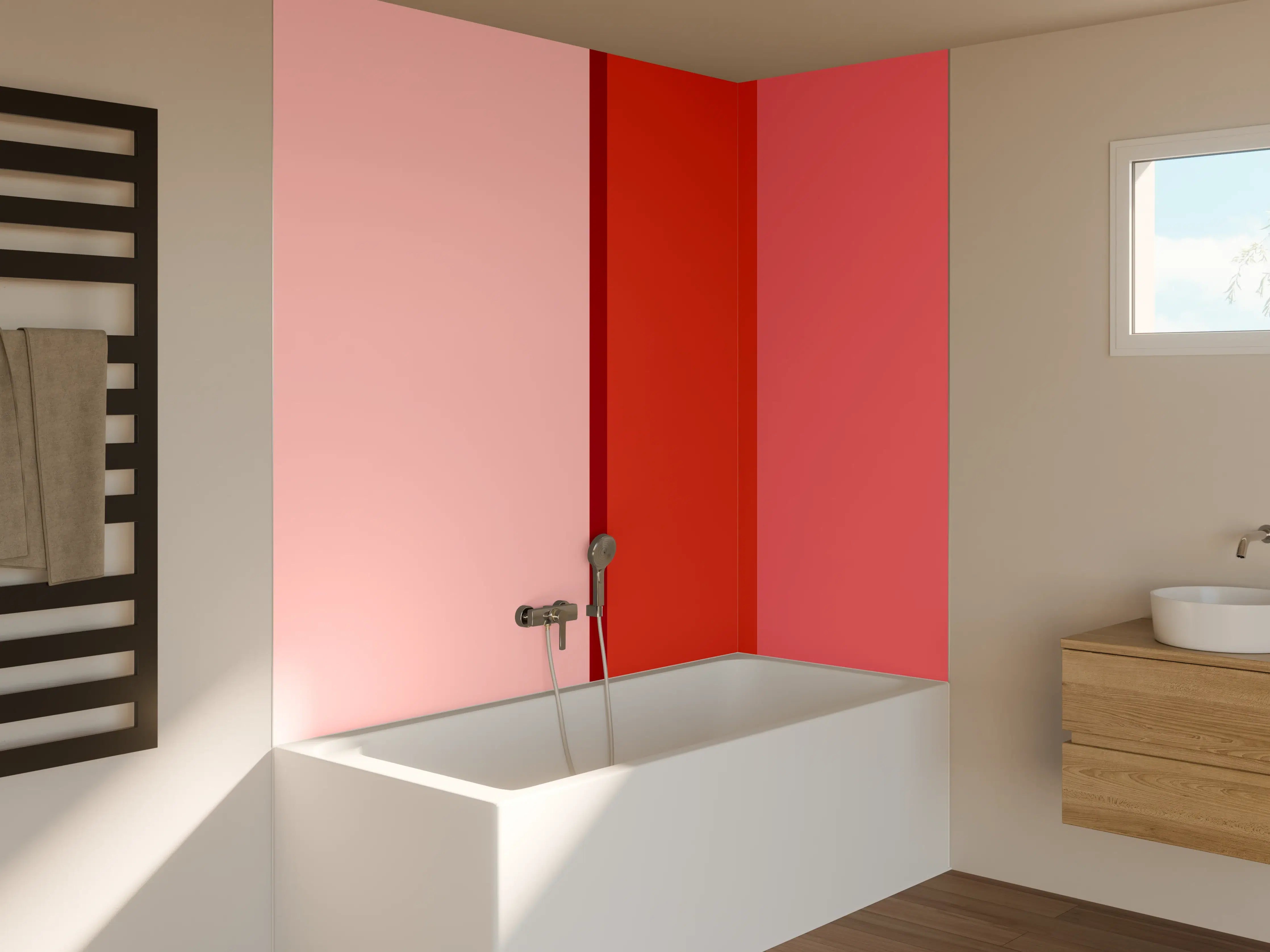 Badewannen-Rückwand - The Reds - Vertical - Tomato