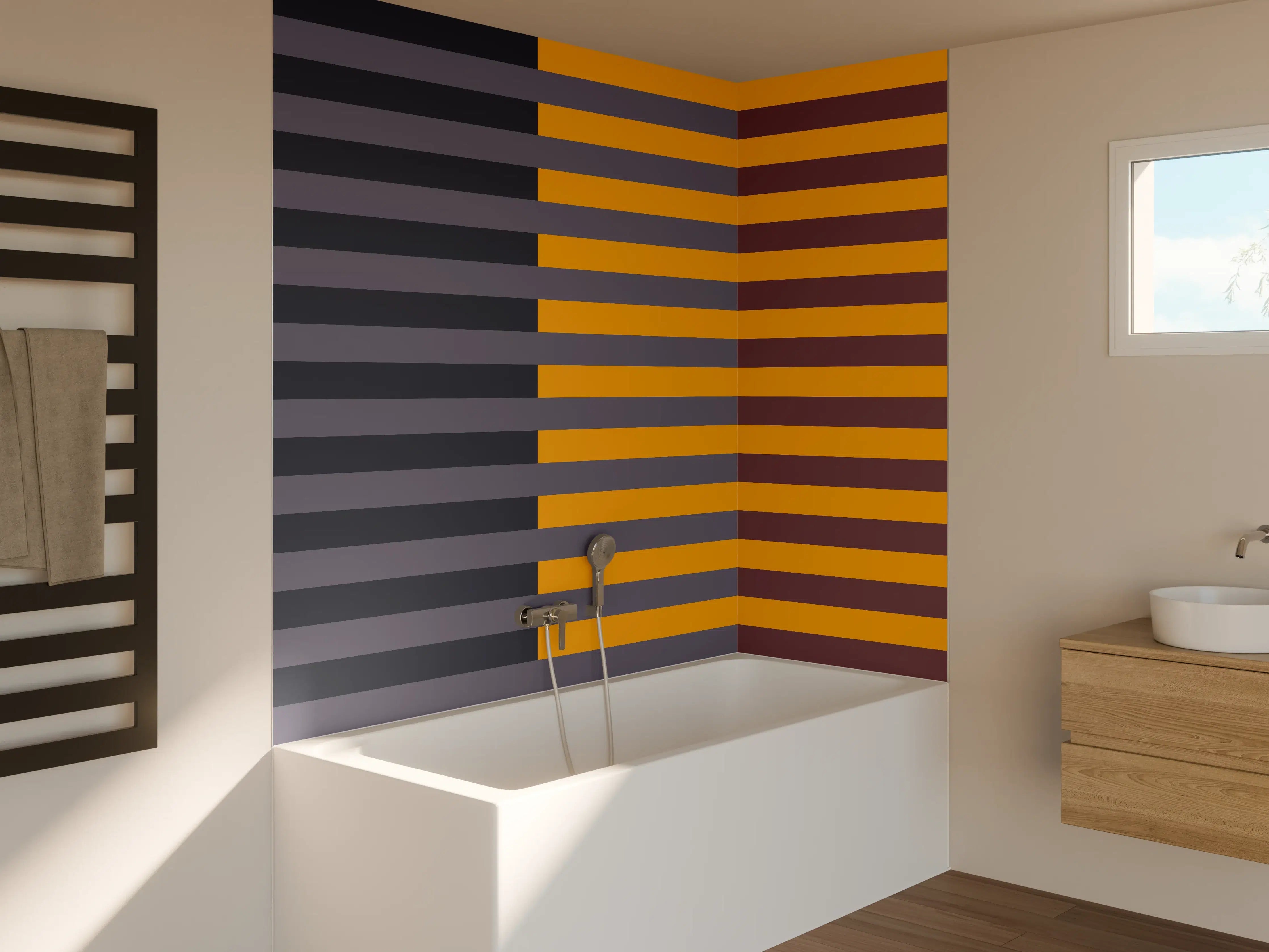Badewannen-Rückwand - The Retros - Multy Stripes - Cersai