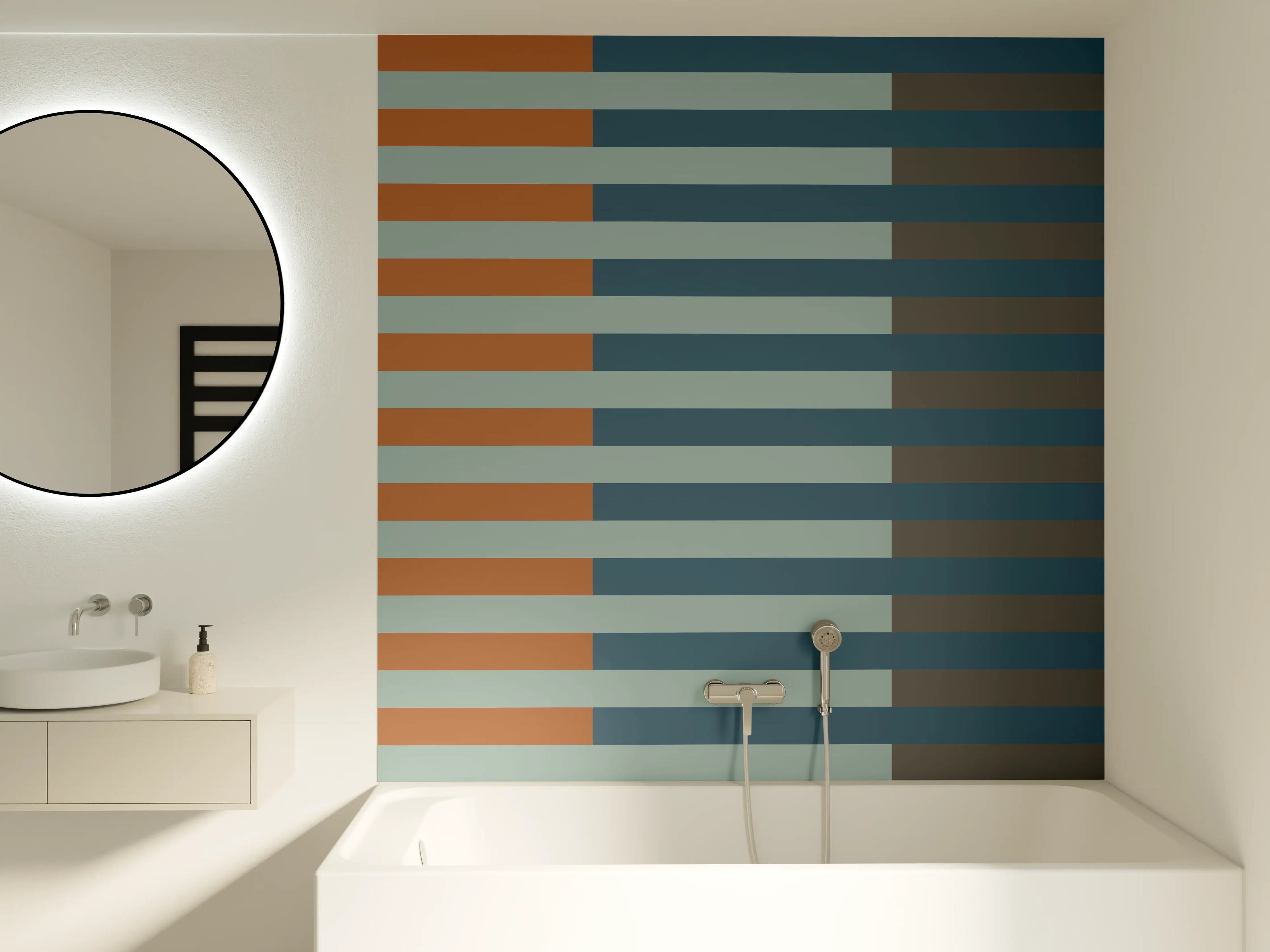 Badewannen-Rückwand - The Retros - Multy Stripes - Jon