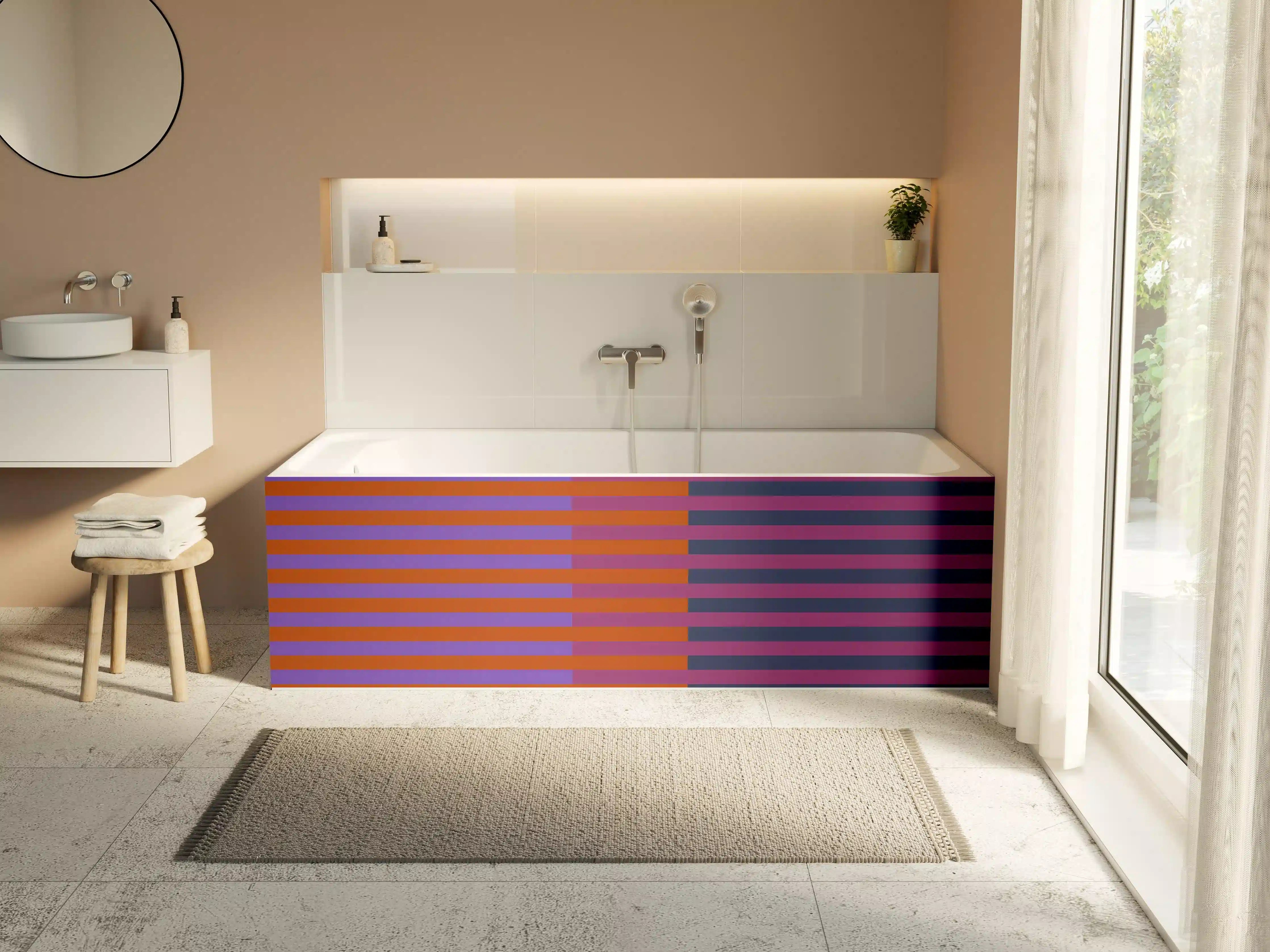 Badewannen-Rückwand - The Retros - Multy Stripes - Sansa