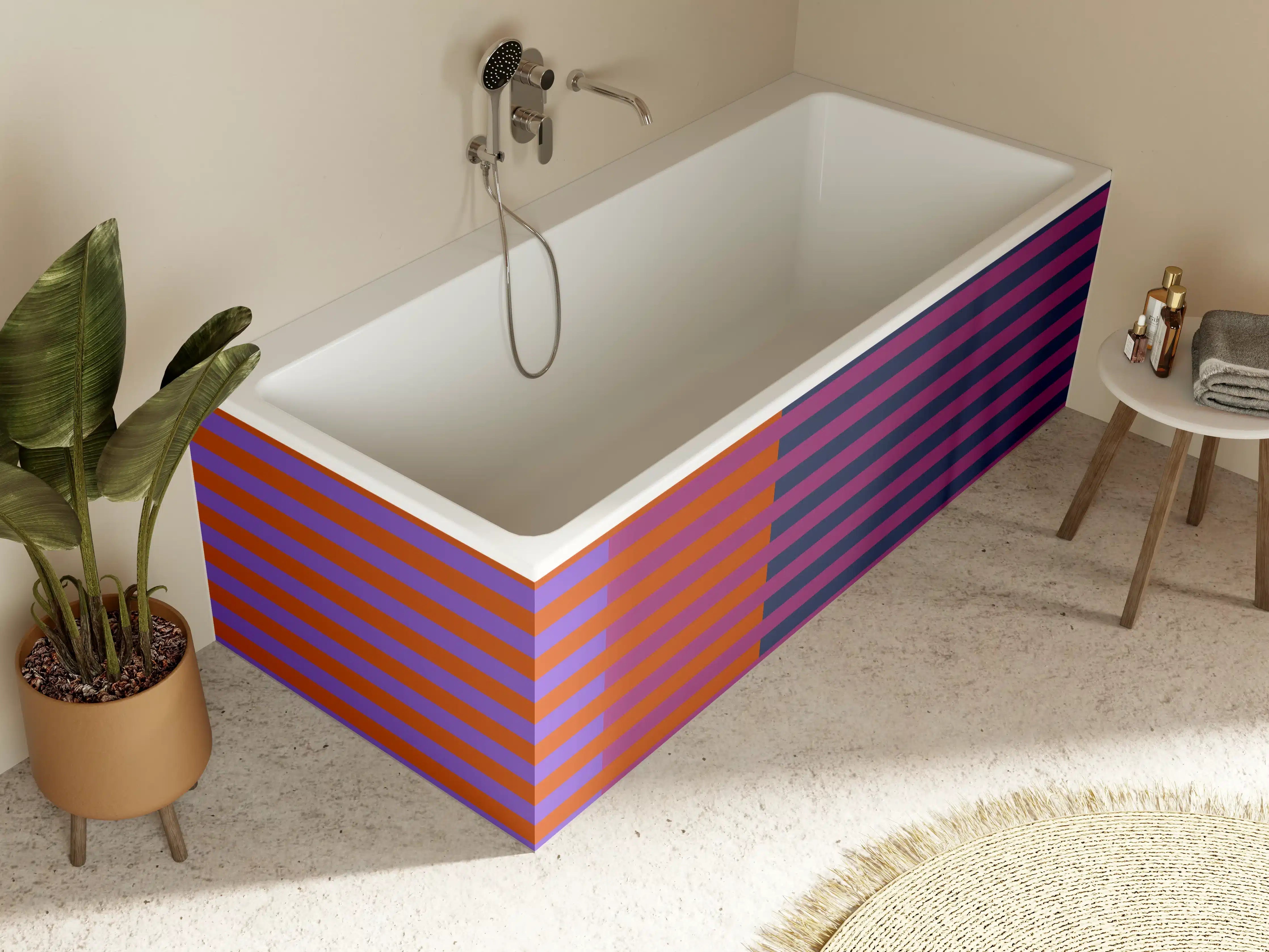 Badewannen-Rückwand - The Retros - Multy Stripes - Sansa