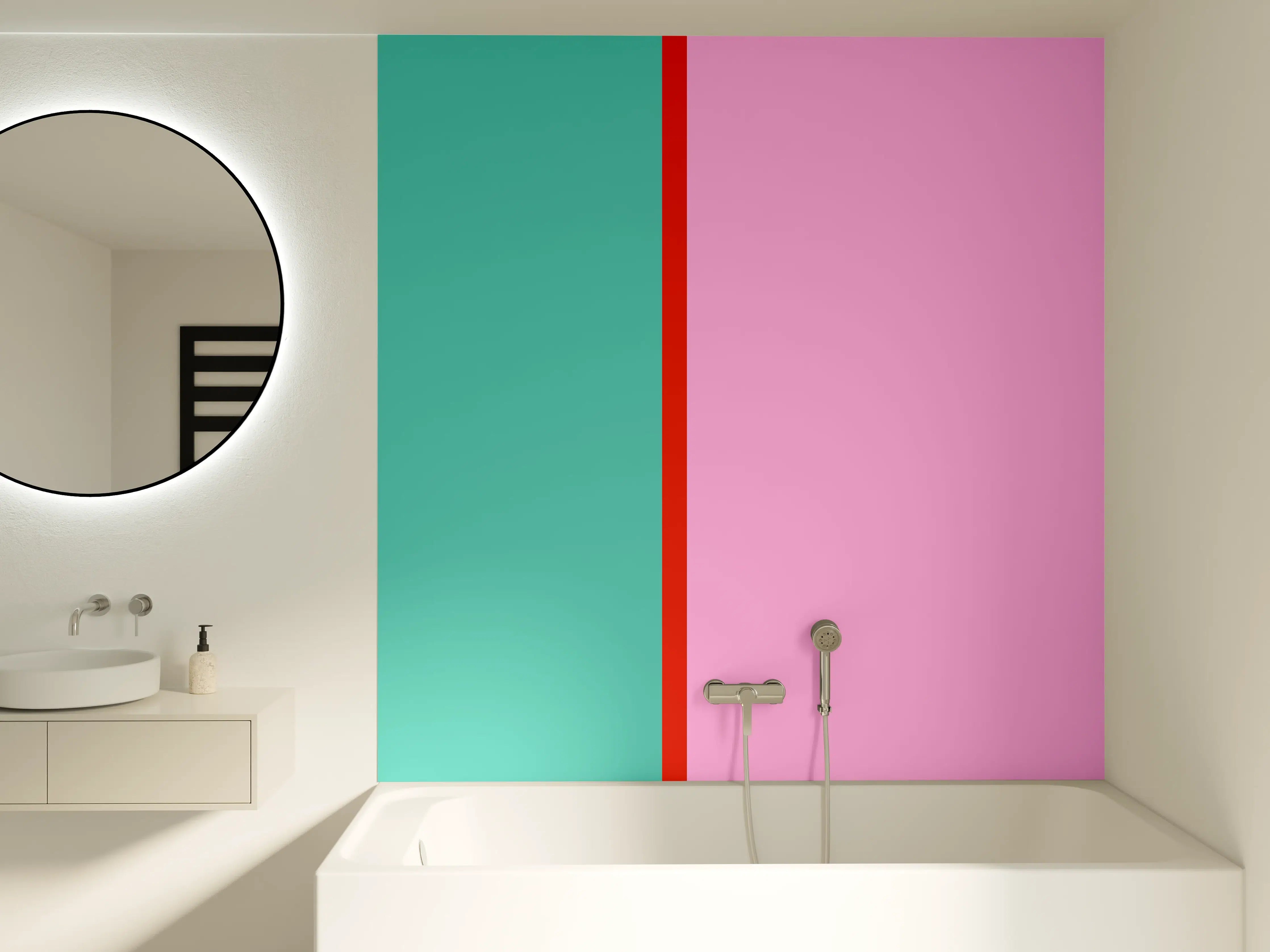 Badewannen-Rückwand - The Springs - Easy Vertikal - Peony