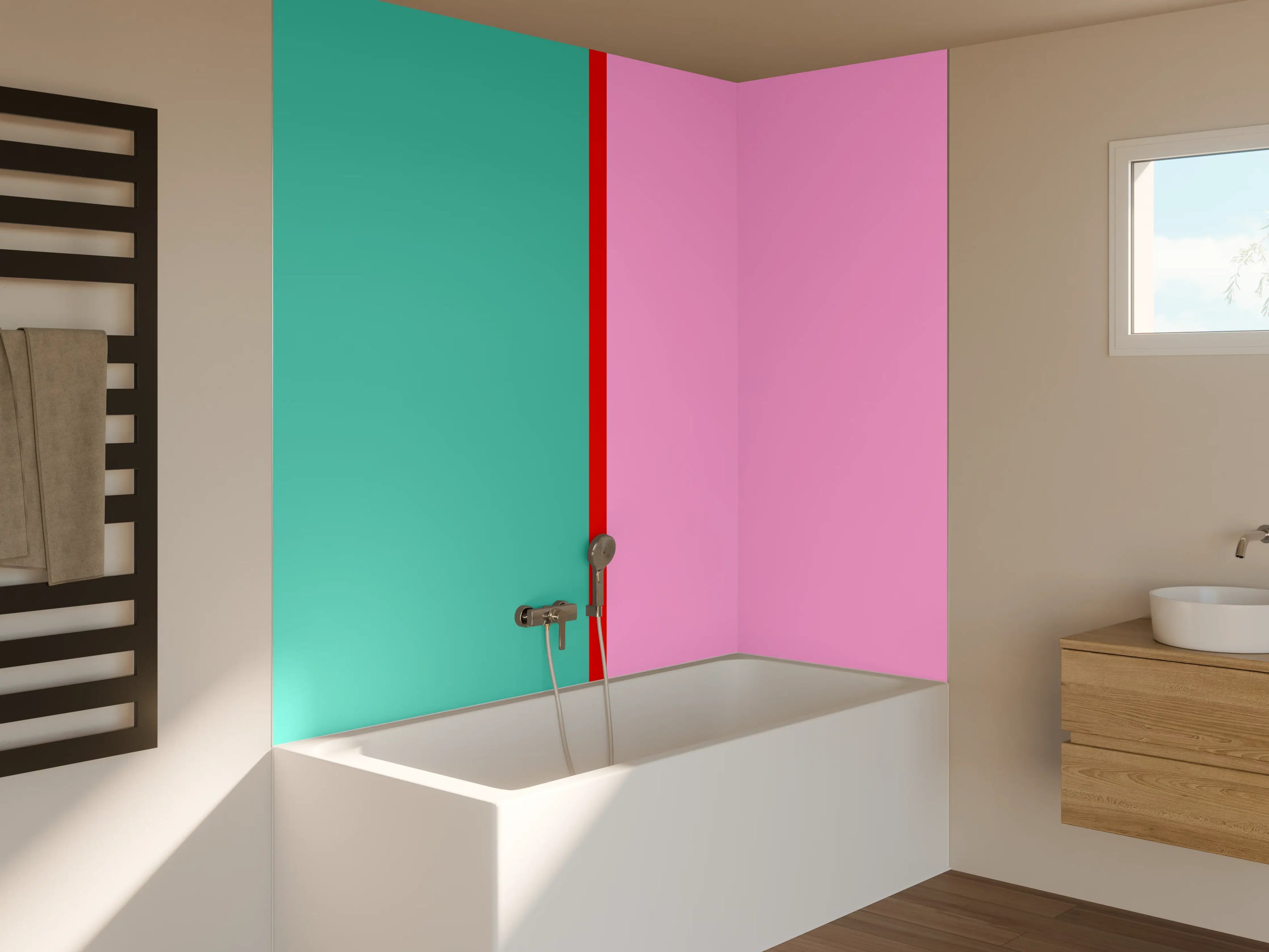 Badewannen-Rückwand - The Springs - Easy Vertikal - Peony