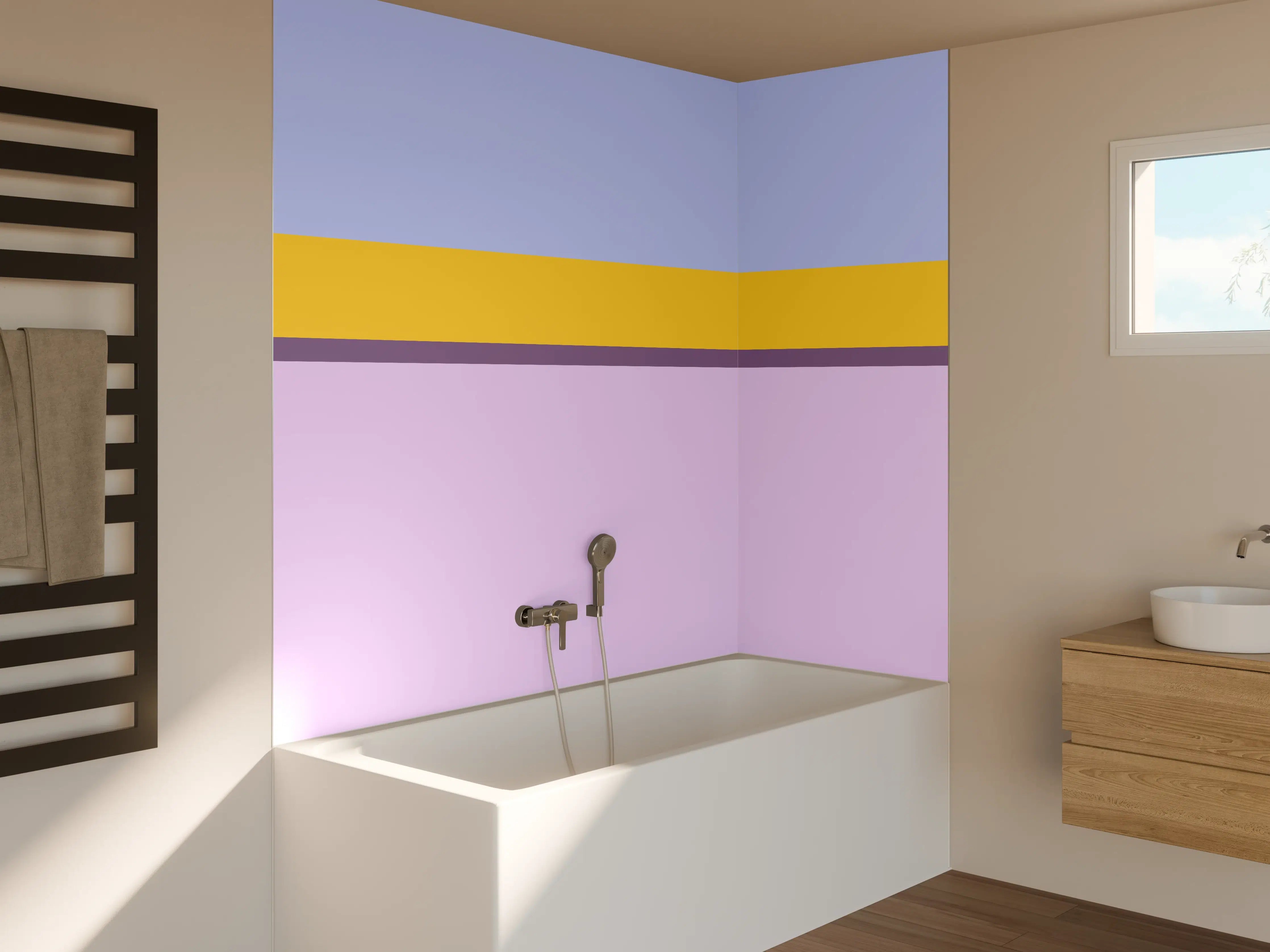 Badewannen-Rückwand - The Springs - Horizontal - Lilac