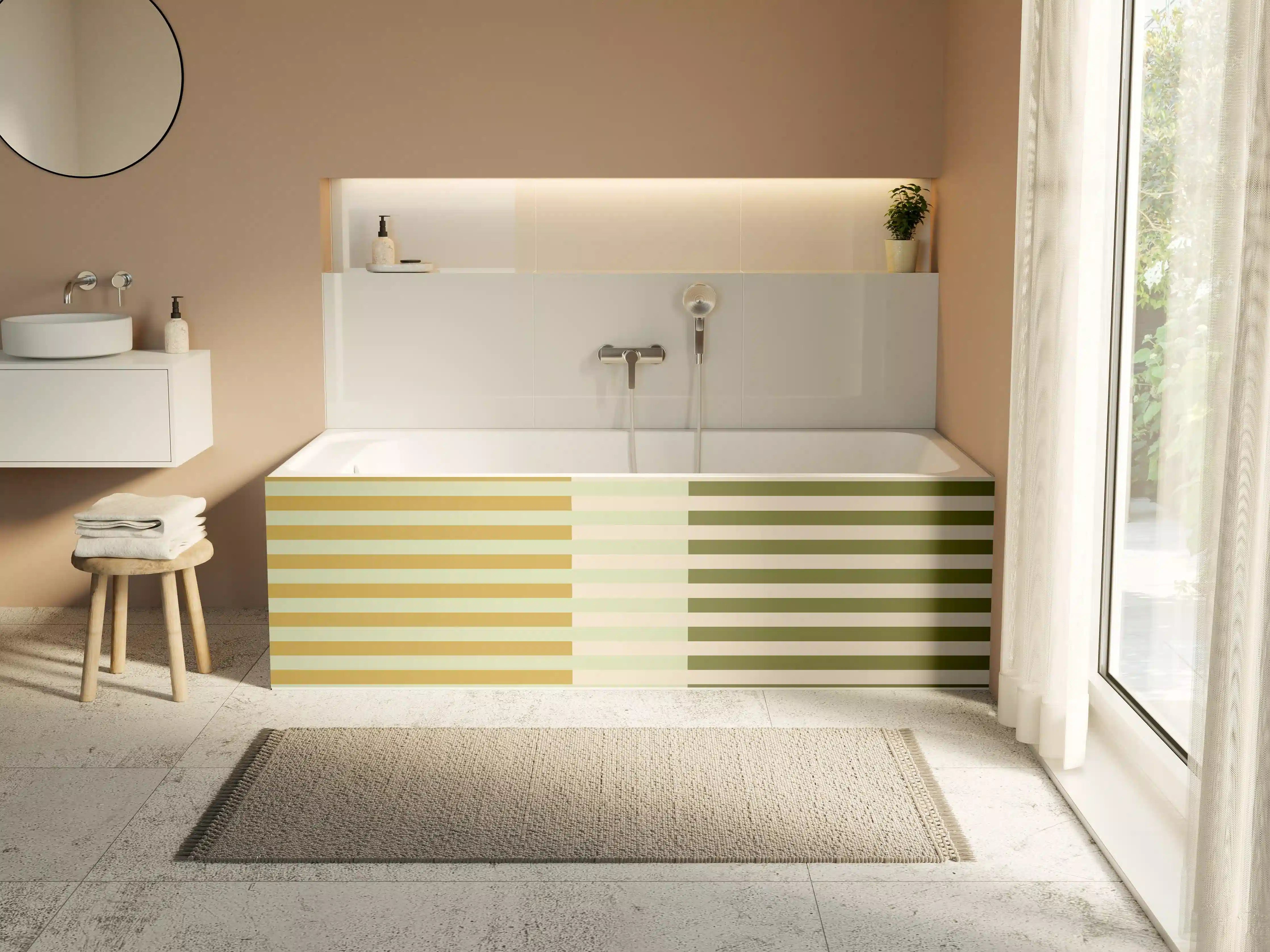 Badewannen-Rückwand - The Springs - Multy Stripes - Birch